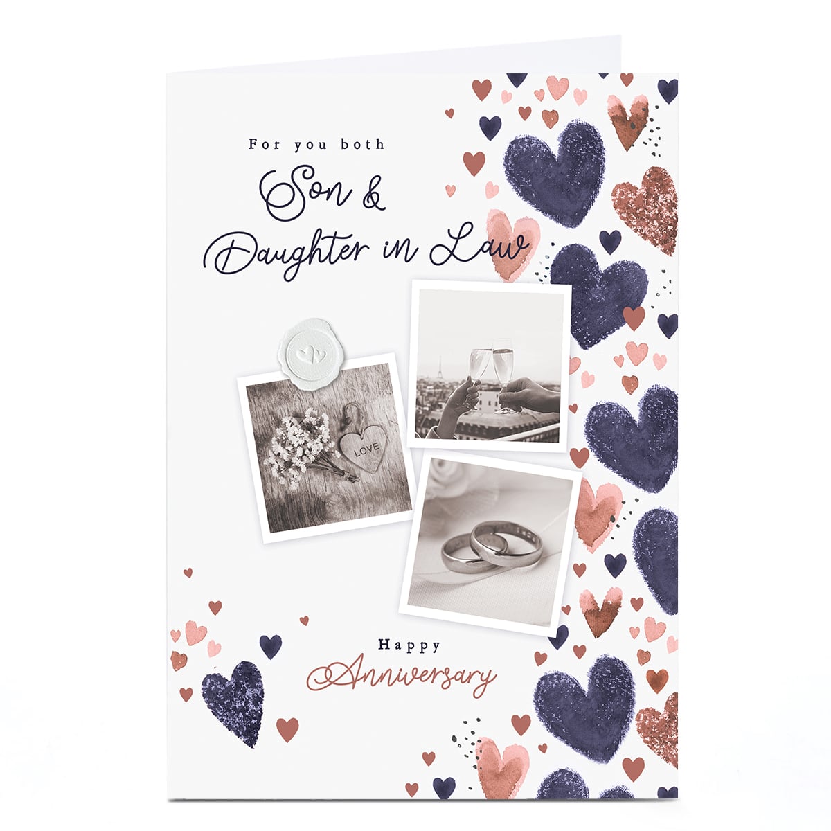 Anniversary Card - Romantic Polaroids, Son & Daughter in Law
