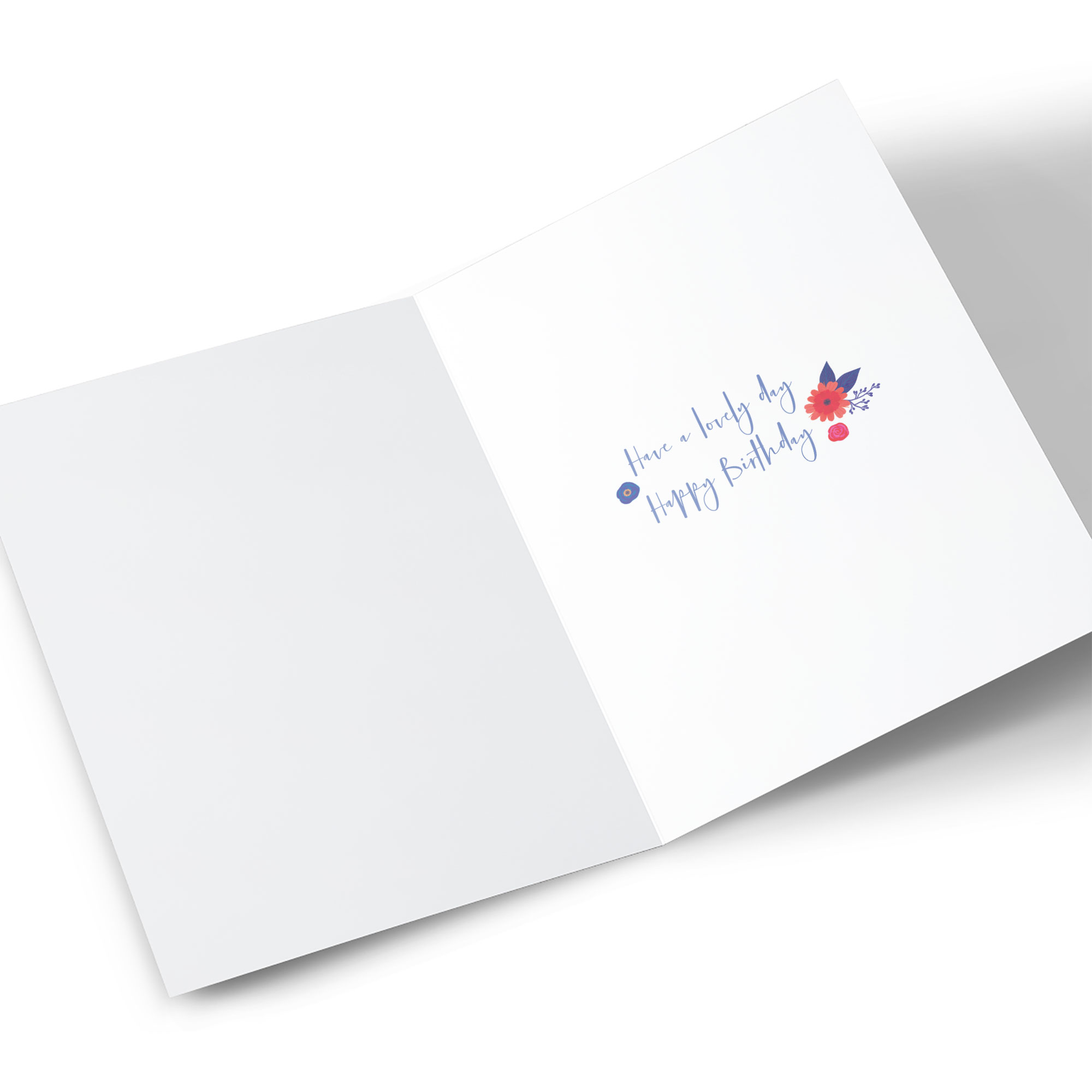 Birthday Card - Red and White Wildflower Drawings, Wife