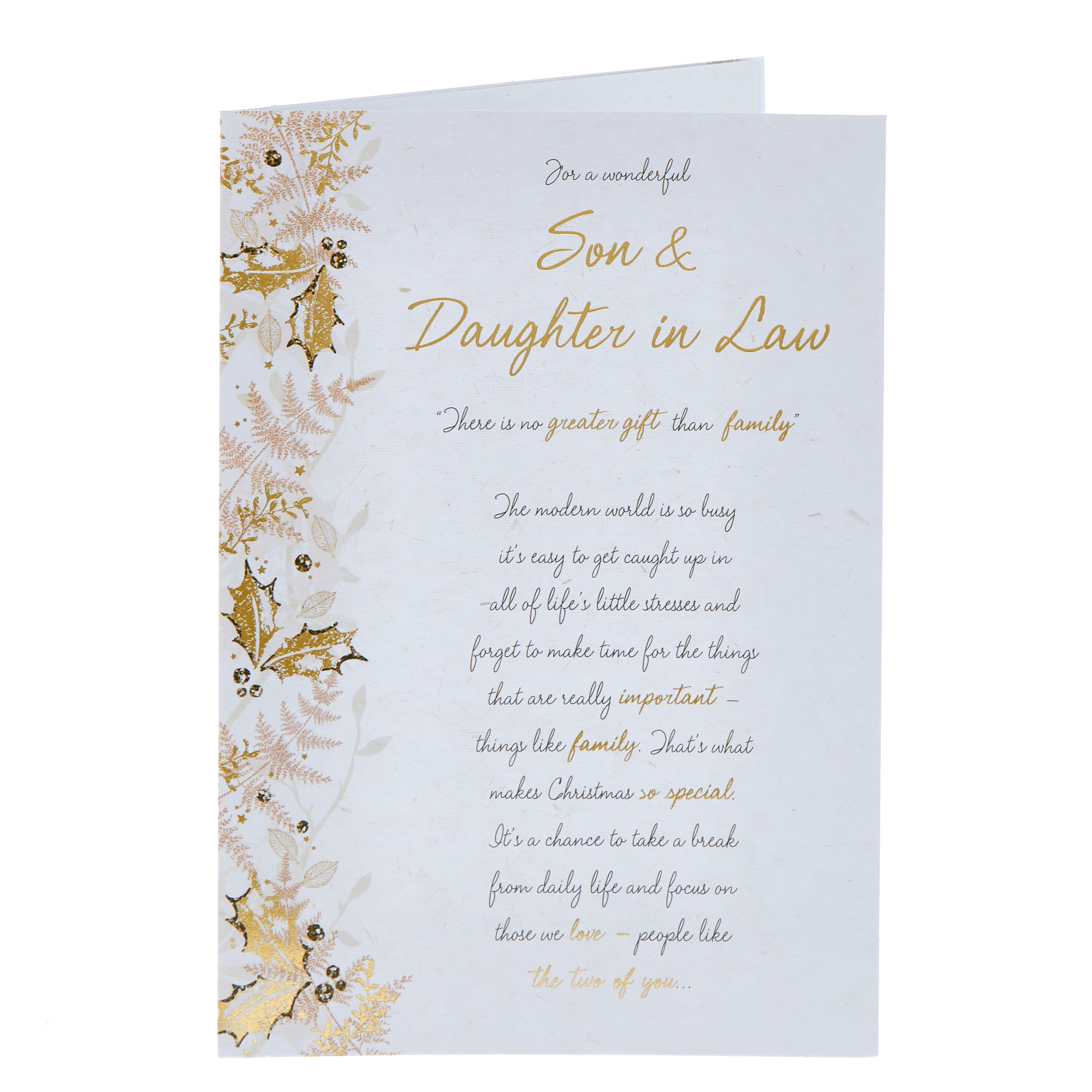 Son & Daughter In Law Special Words Christmas Card