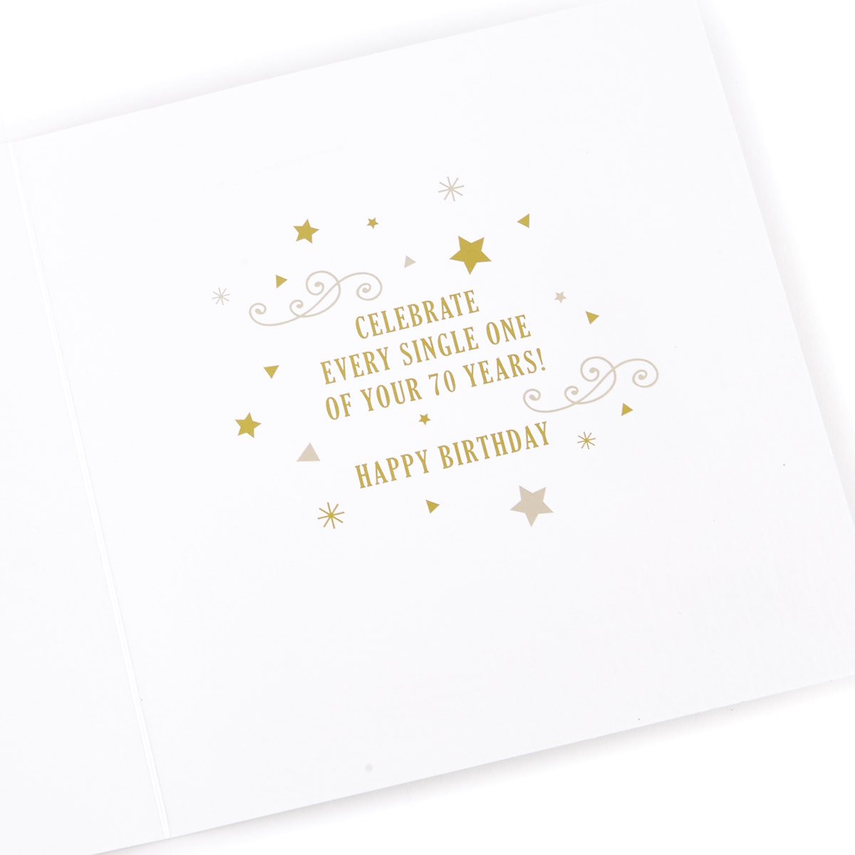 Boutique Collection 70th Birthday Card - Gold & Silver Stars