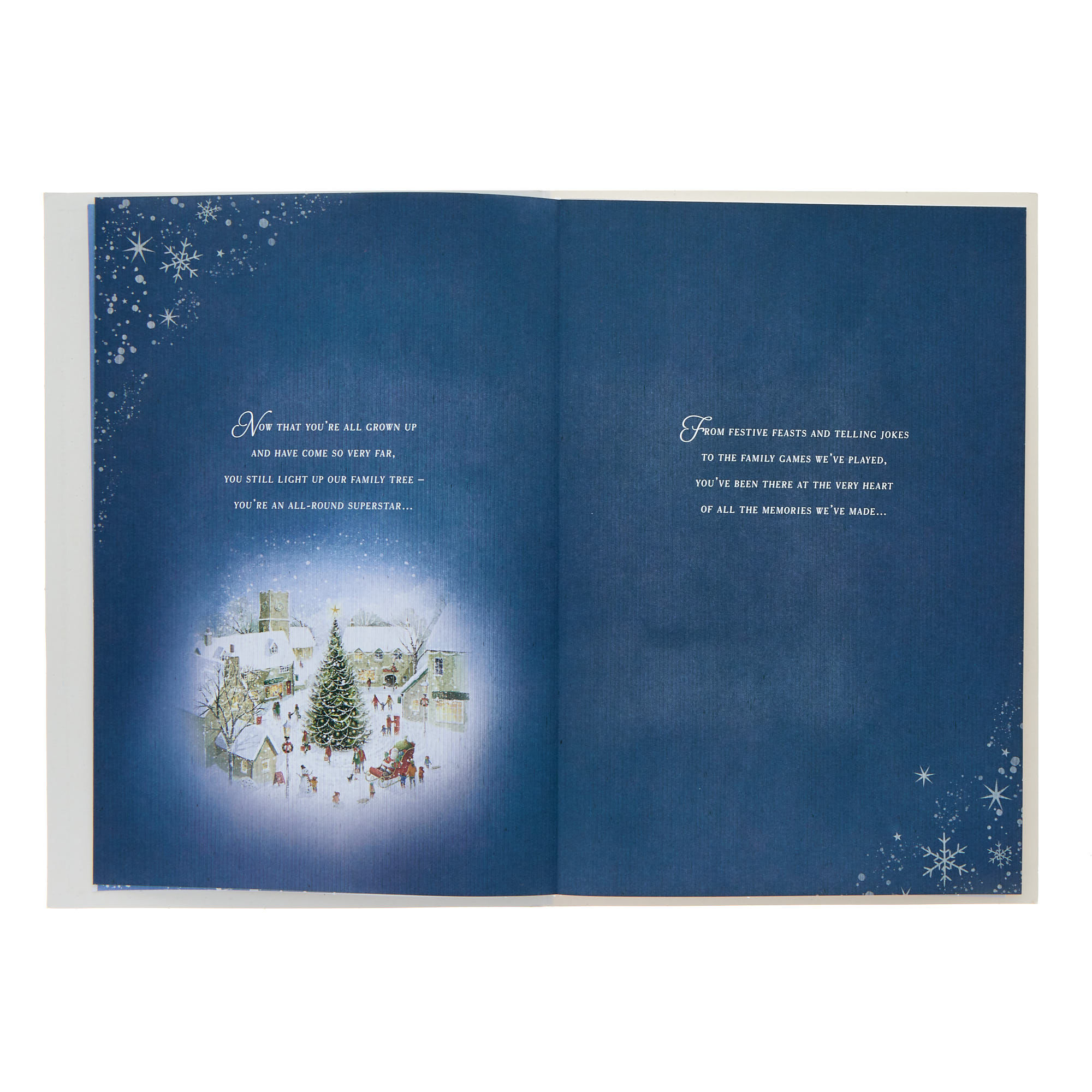 Son Navy Village Scene Christmas Card