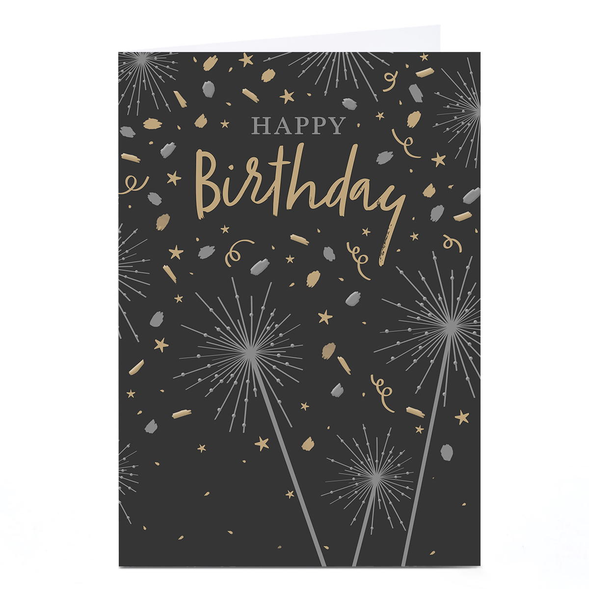 Personalised Birthday Card - Silver & Gold Sparklers