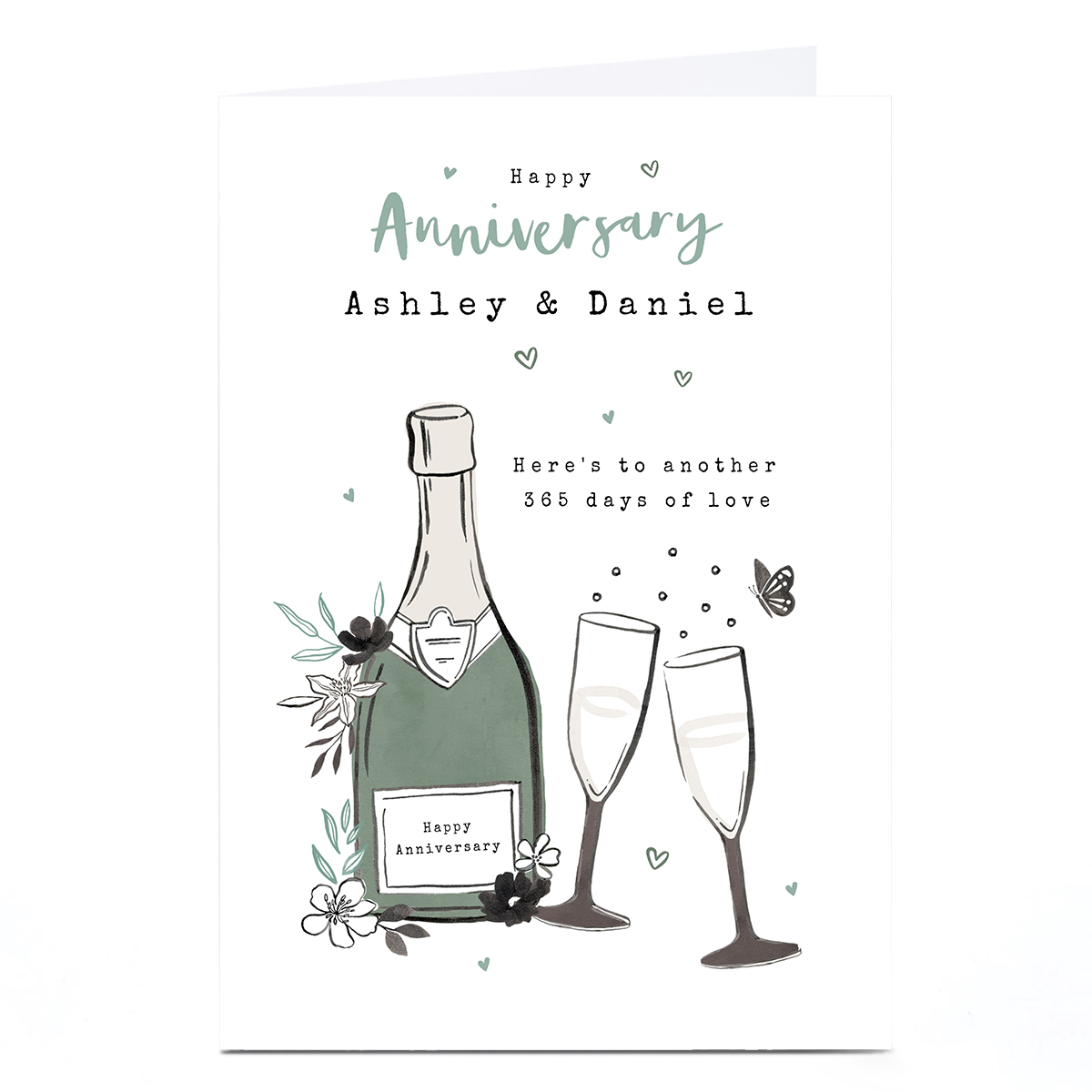 Personalised Anniversary Card - Here's To Another 365 Days