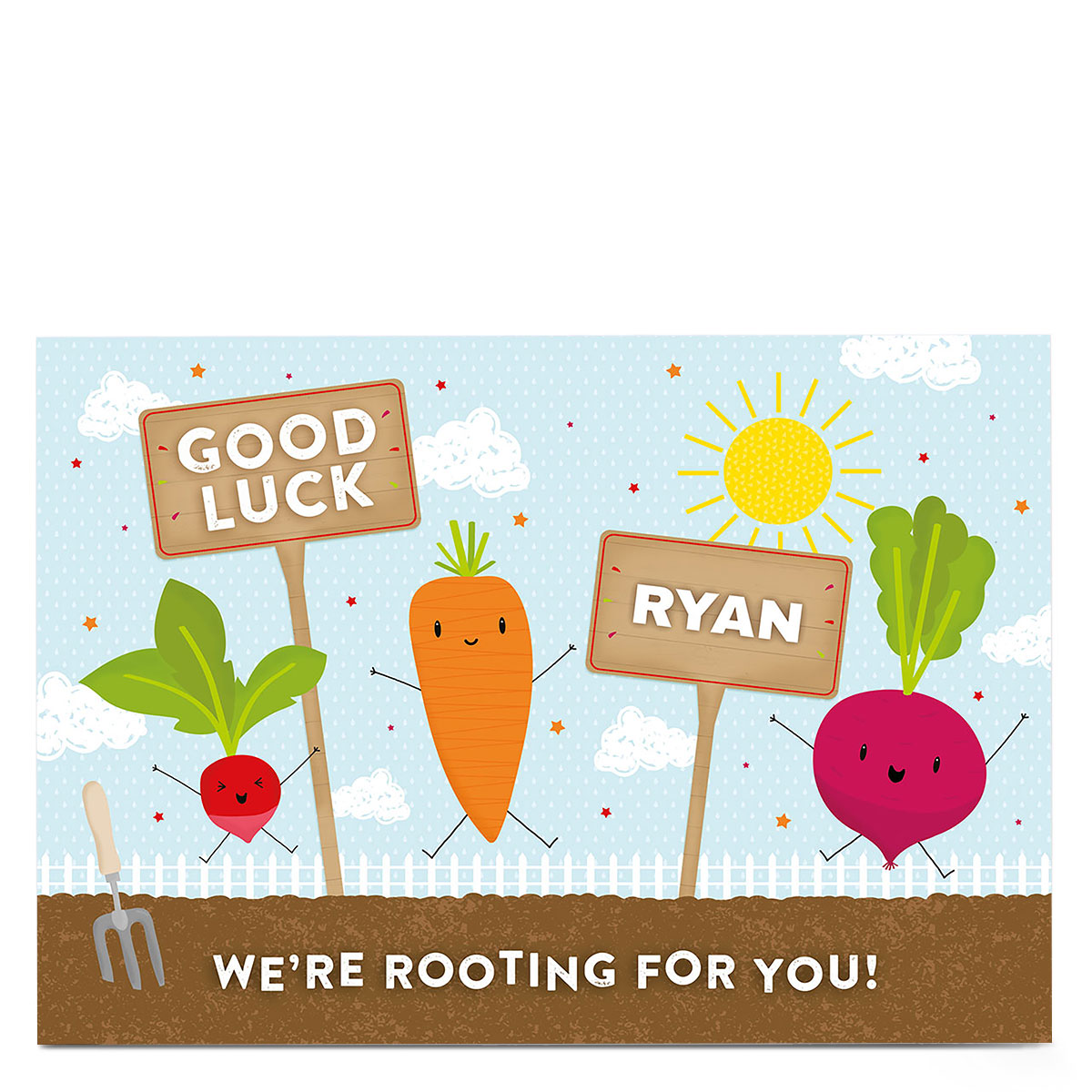 Personalised Good Luck Card - We're Rooting For You