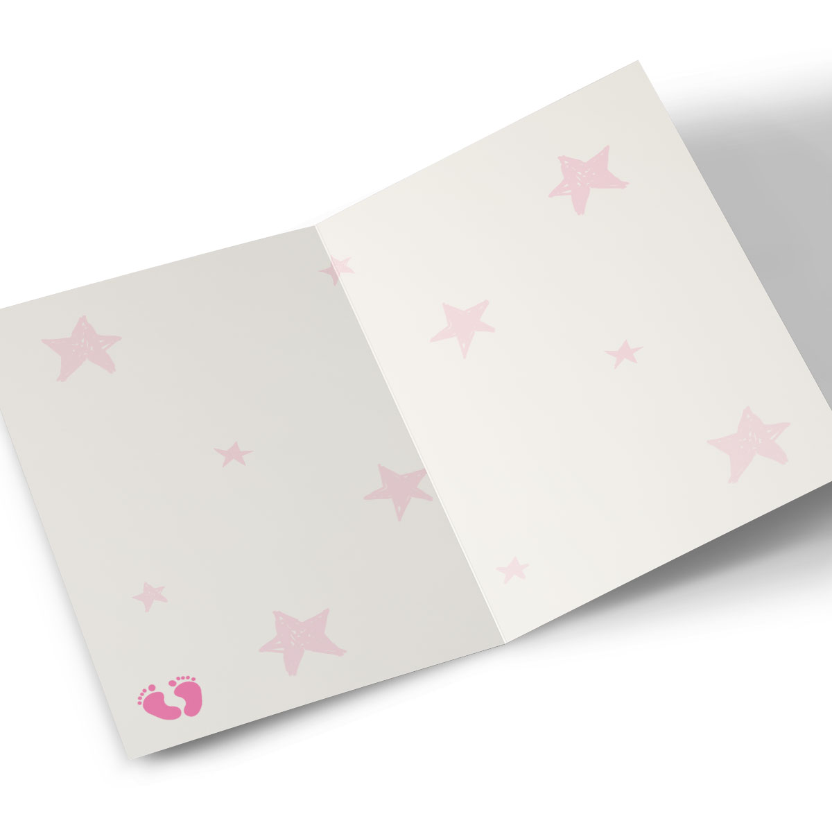 Personalised New Baby Card - Baby Grow, Pink Stars
