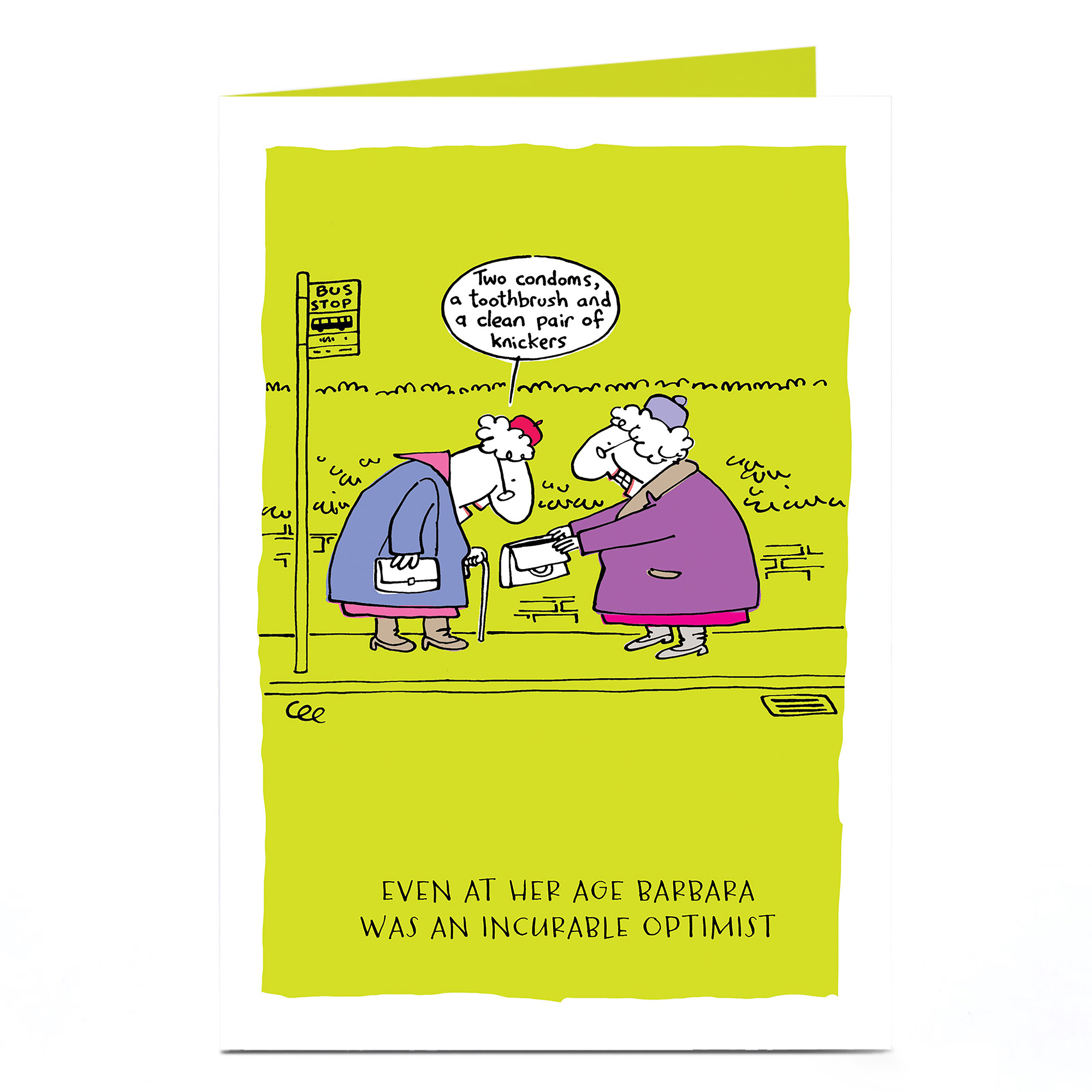 Personalised Card - Incurable Optimist Cartoon