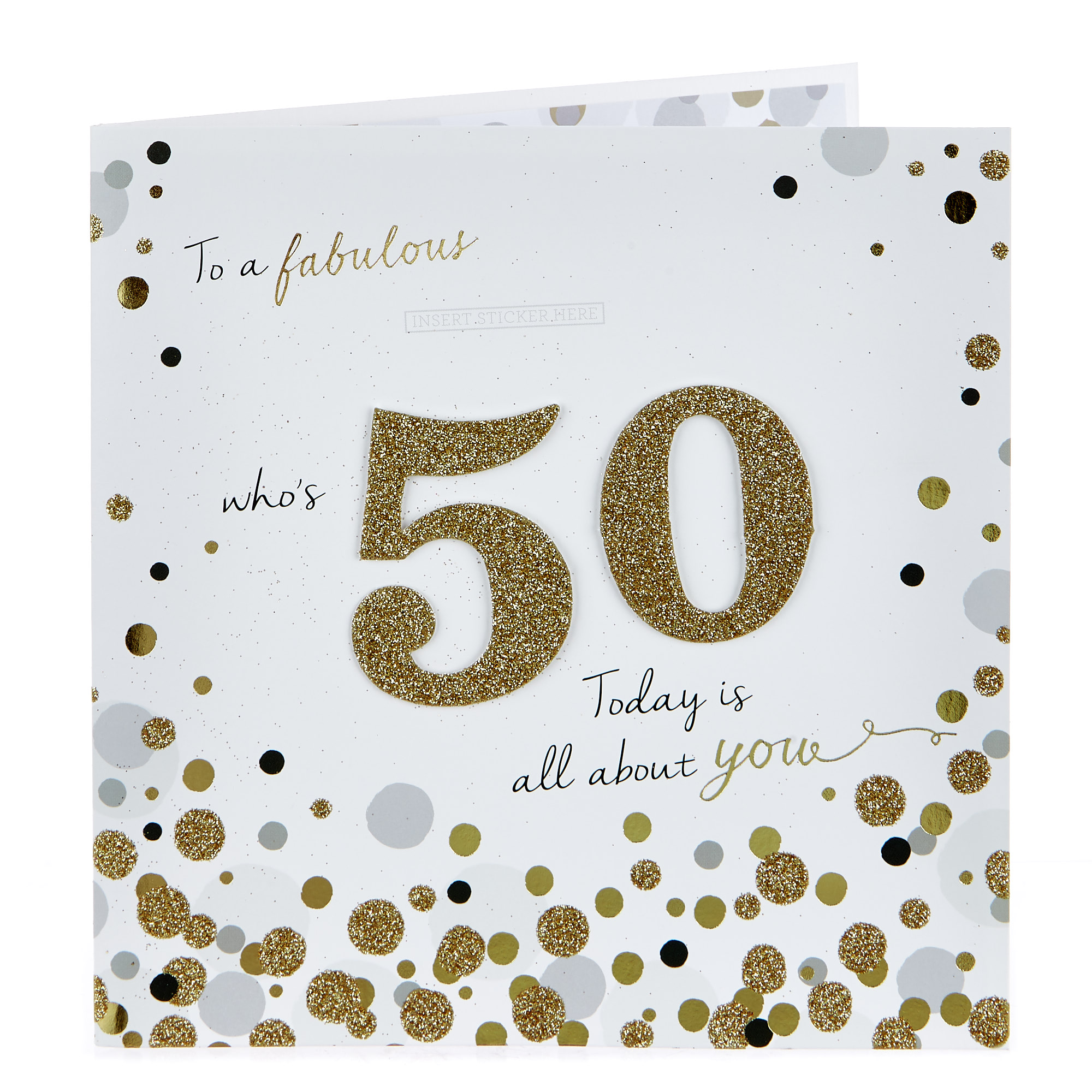 Exquisite Collection 50th Birthday Card - Female Relation Stickers