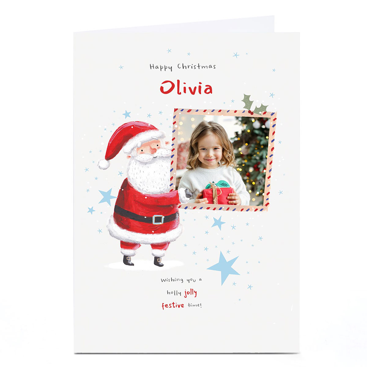 Photo Christmas Card - Holly Jolly Santa