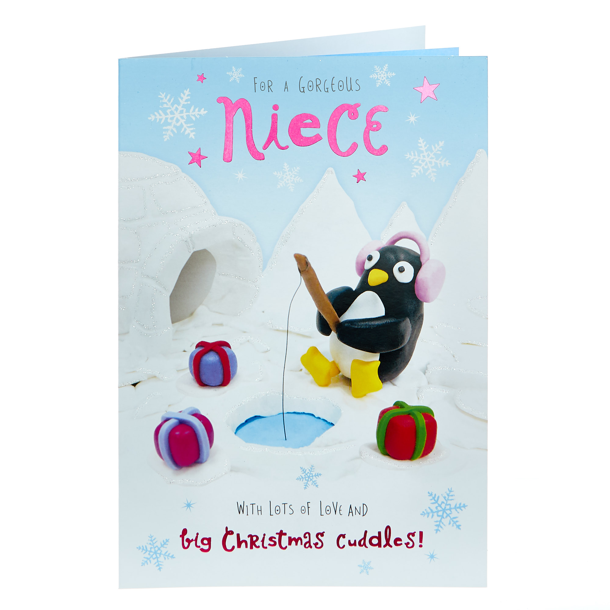 Christmas Card - Gorgeous Niece, Penguin