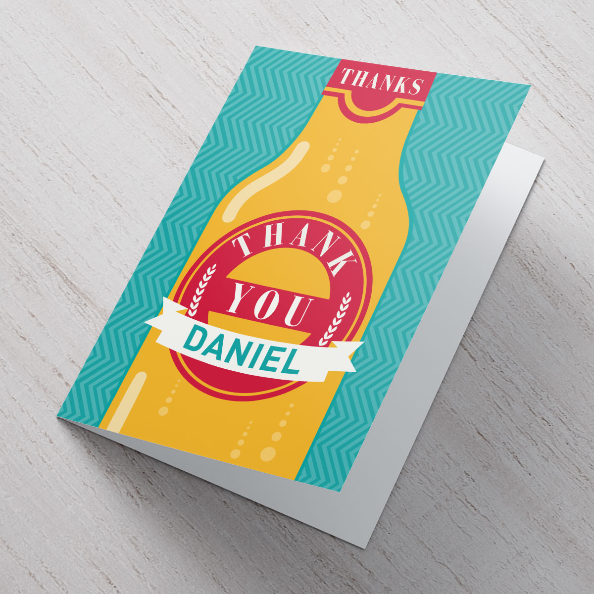 Personalised Thank You Card - Beer Bottle