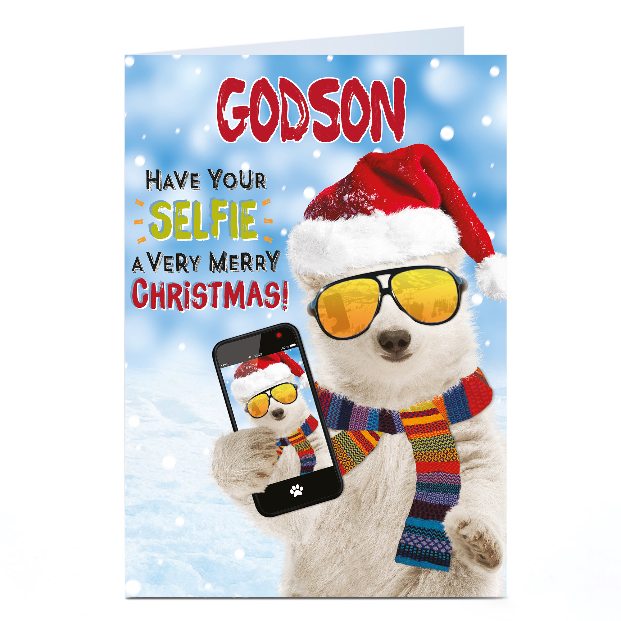 Personalised Christmas Card - Have Your Selfie A Merry Christmas - Godson