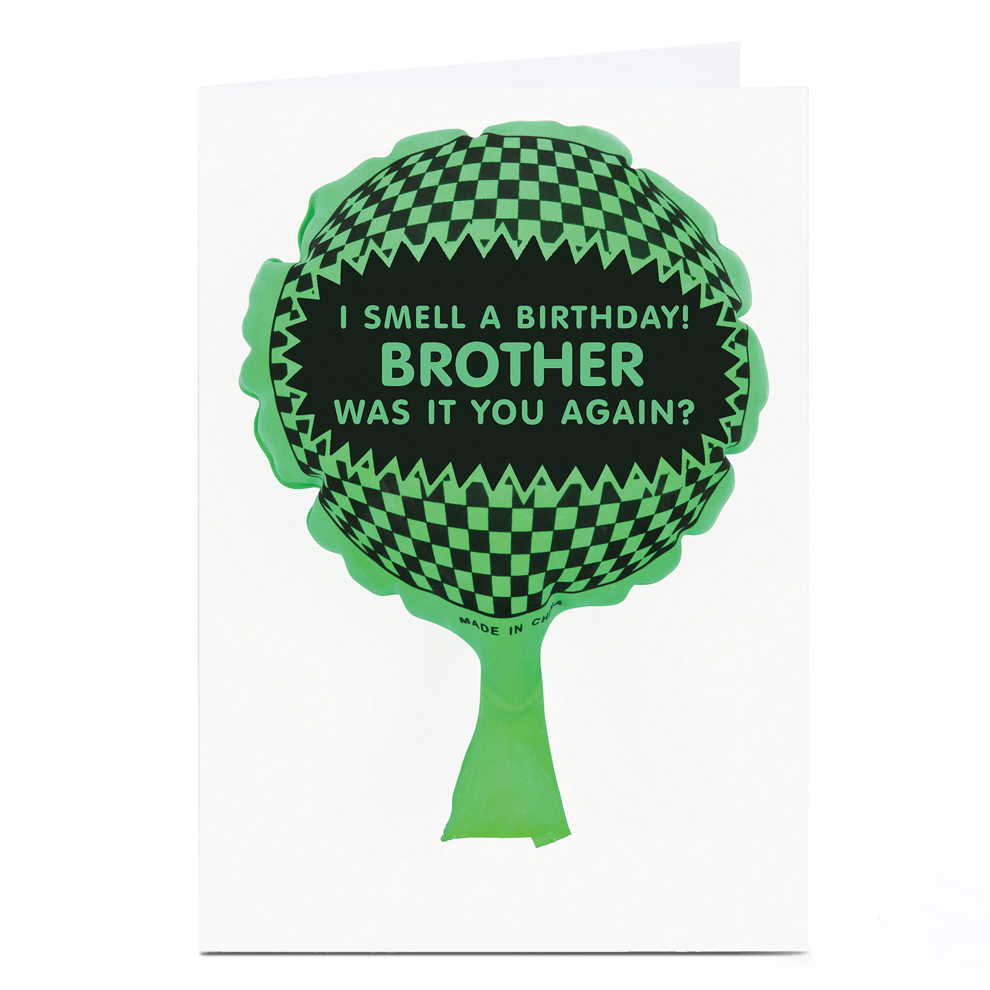 Personalised Birthday Card - Whoopie Cushion, Brother