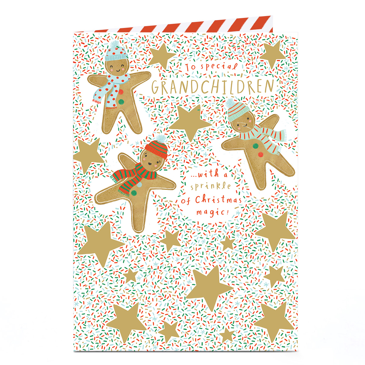 Christmas Card - Gingerbread Snow Angels, Grandchildren