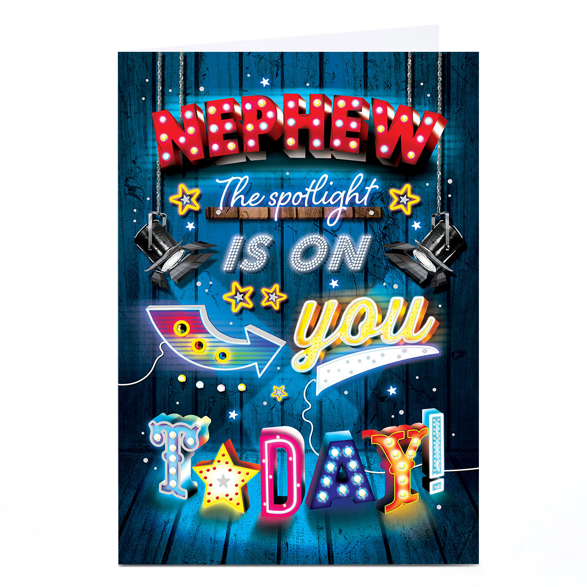 Personalised Birthday Card - Spotlight On You Today, Nephew