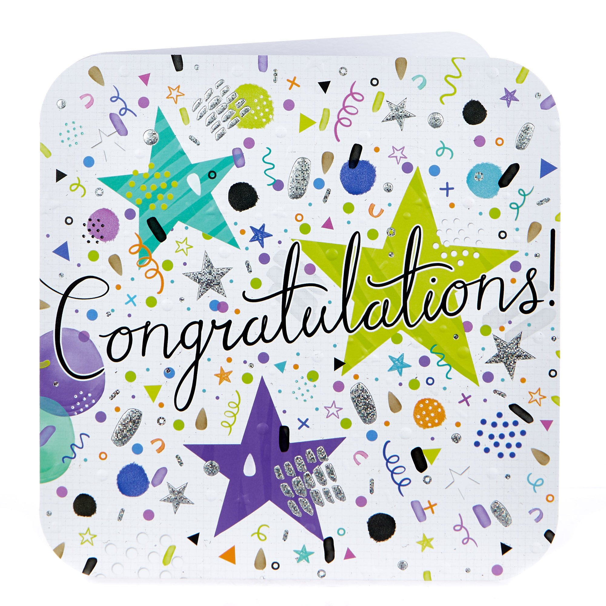 Platinum Collection Congratulations Card - Stars & Streamers