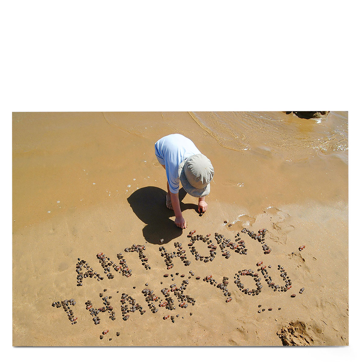 Personalised Thank You Card - Stones In The Sand