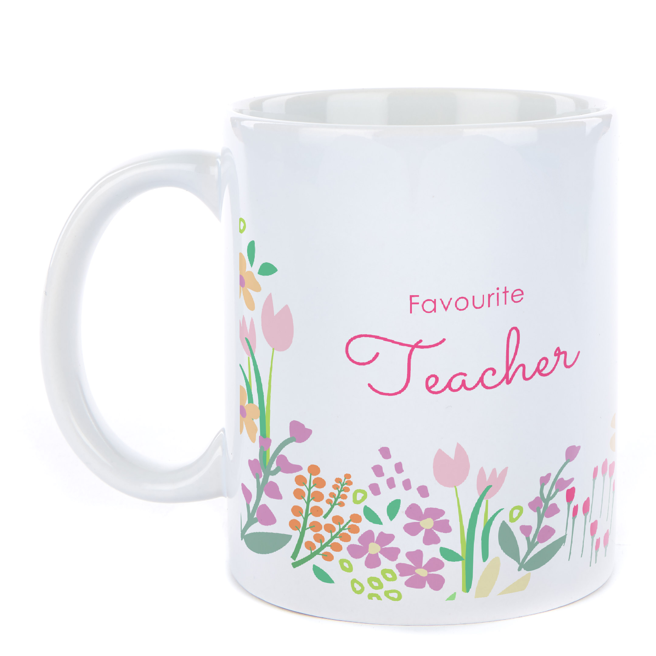 Image of Personalised Thank You Teacher Mug - Floral Favourite Teacher