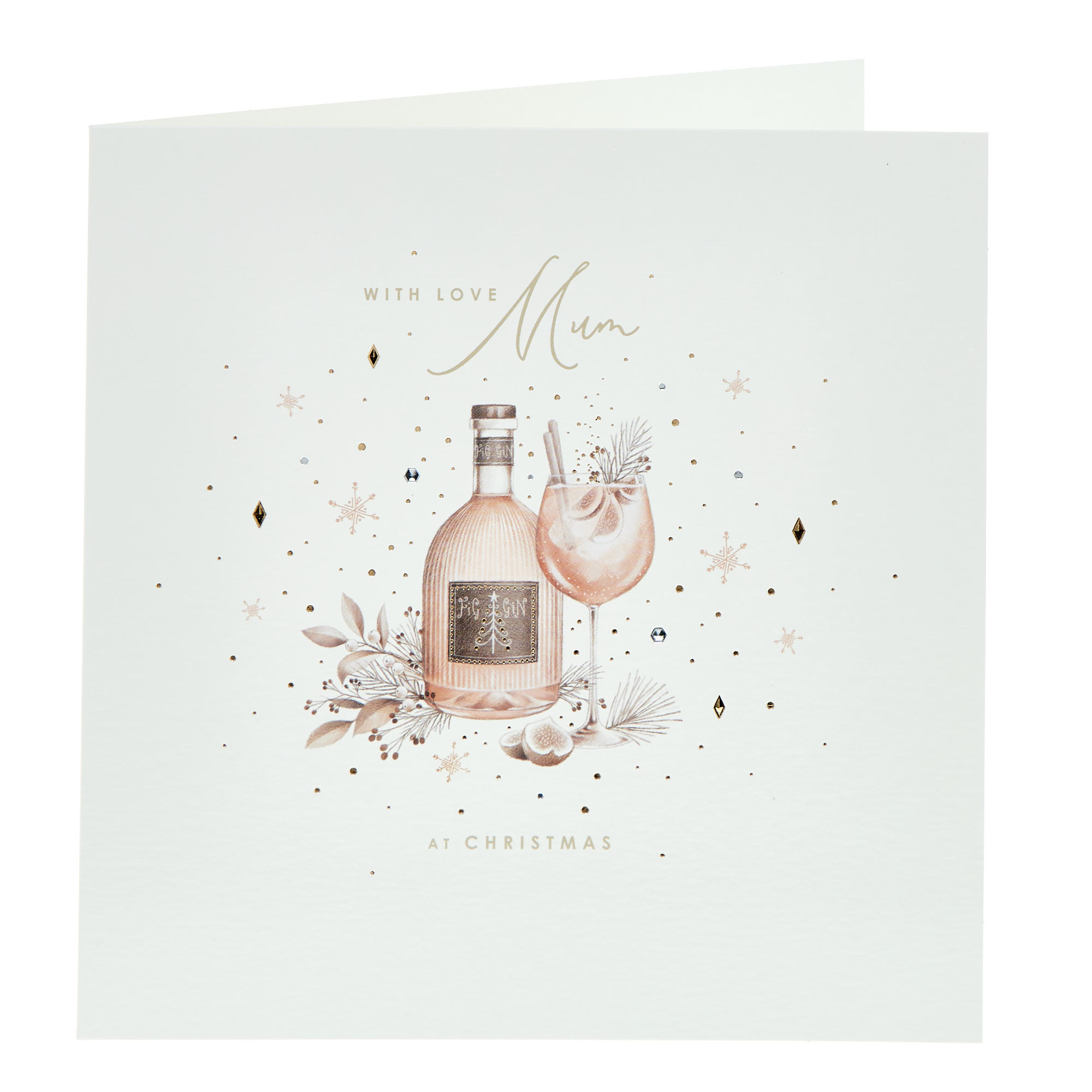 With Love Mum Bubbly Christmas Card