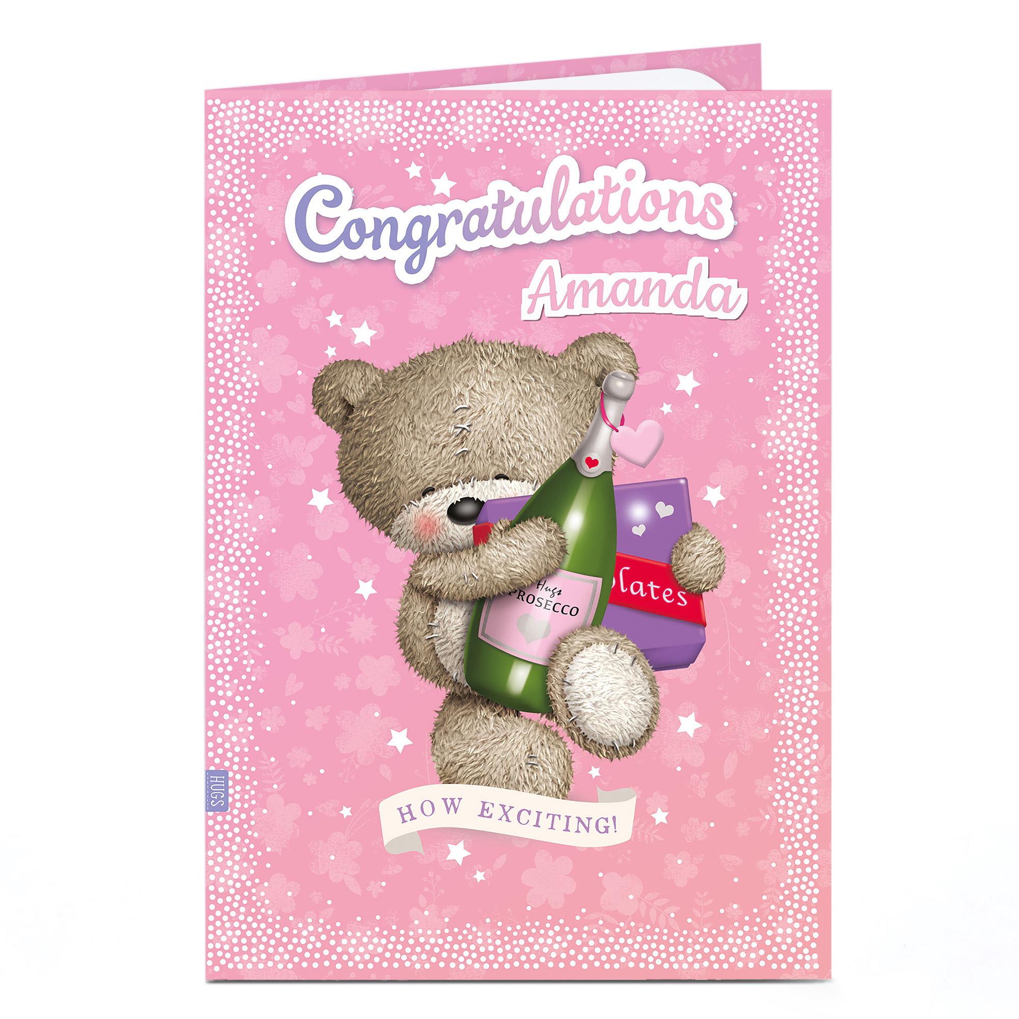Personalised Hugs Congratulations Card - How Exciting!