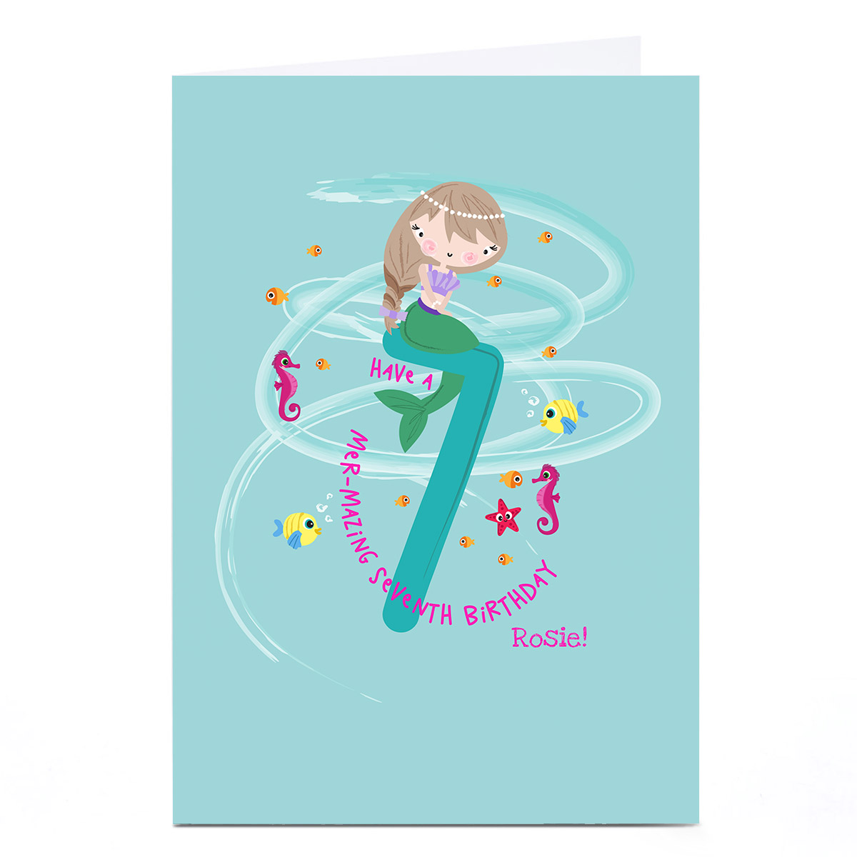 Personalised Rachel Griffin Birthday Card - 7, Mer-mazing Birthday 