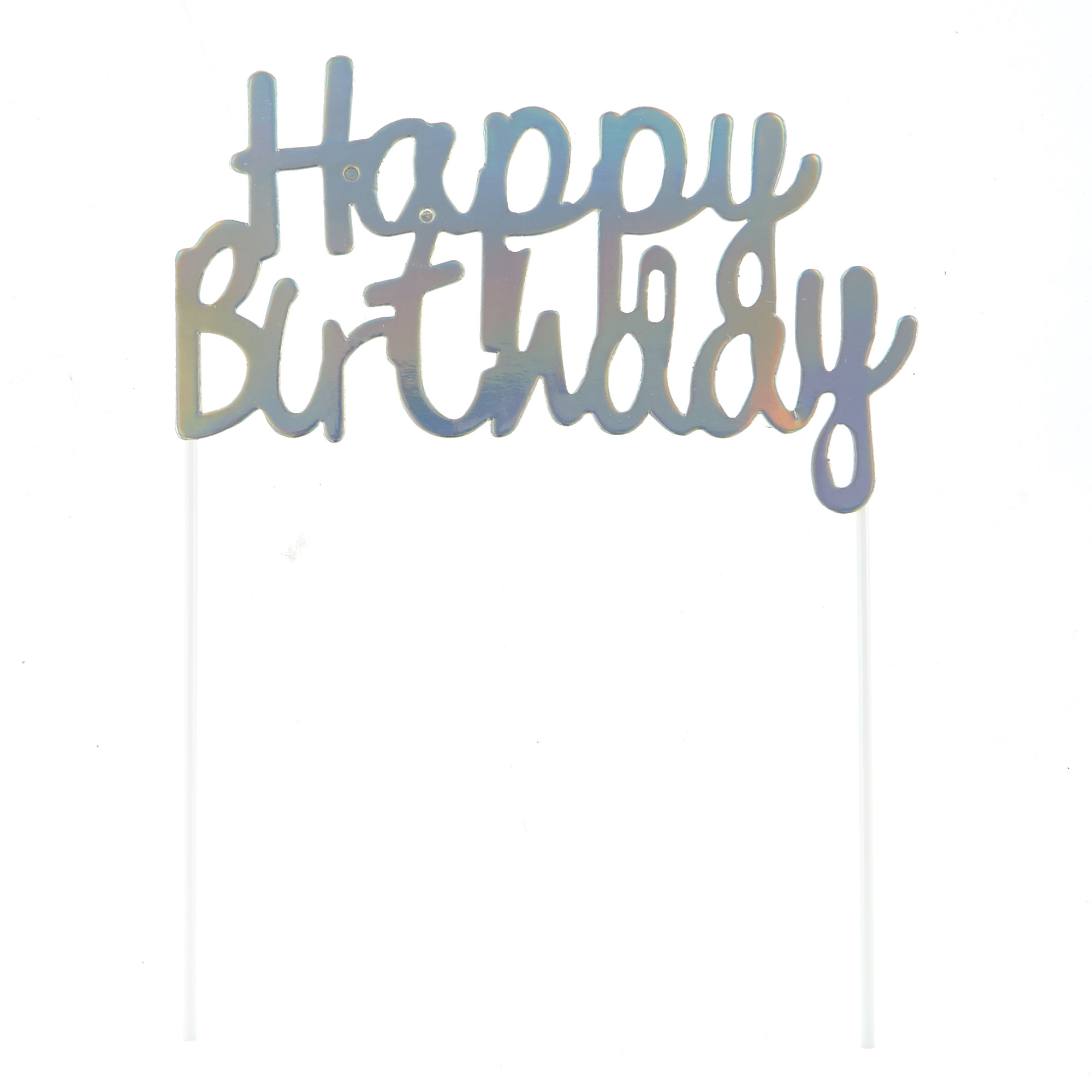 Iridescent Happy Birthday Cake Topper