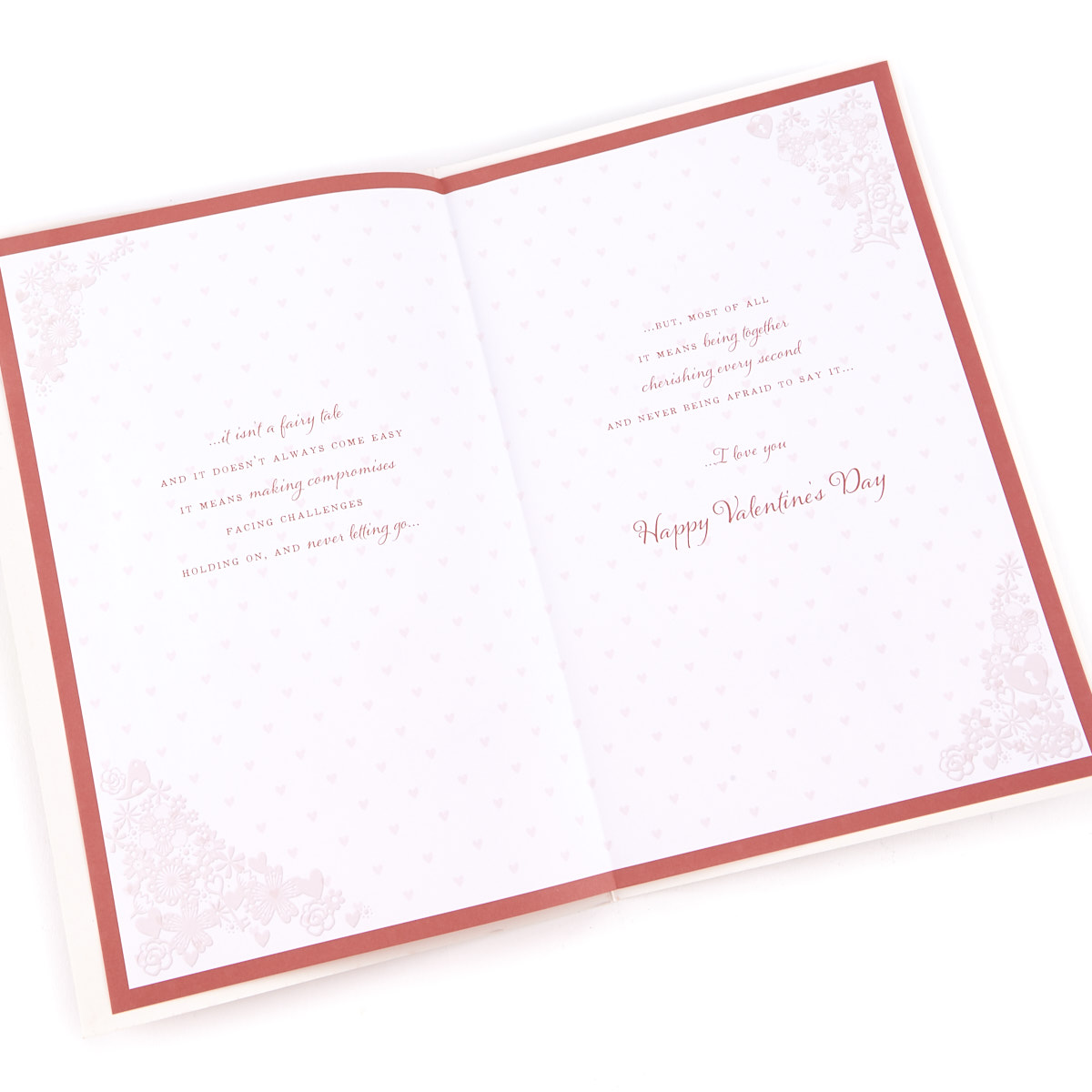 Valentine's Day Card - Pink & White Love Forever & Always
