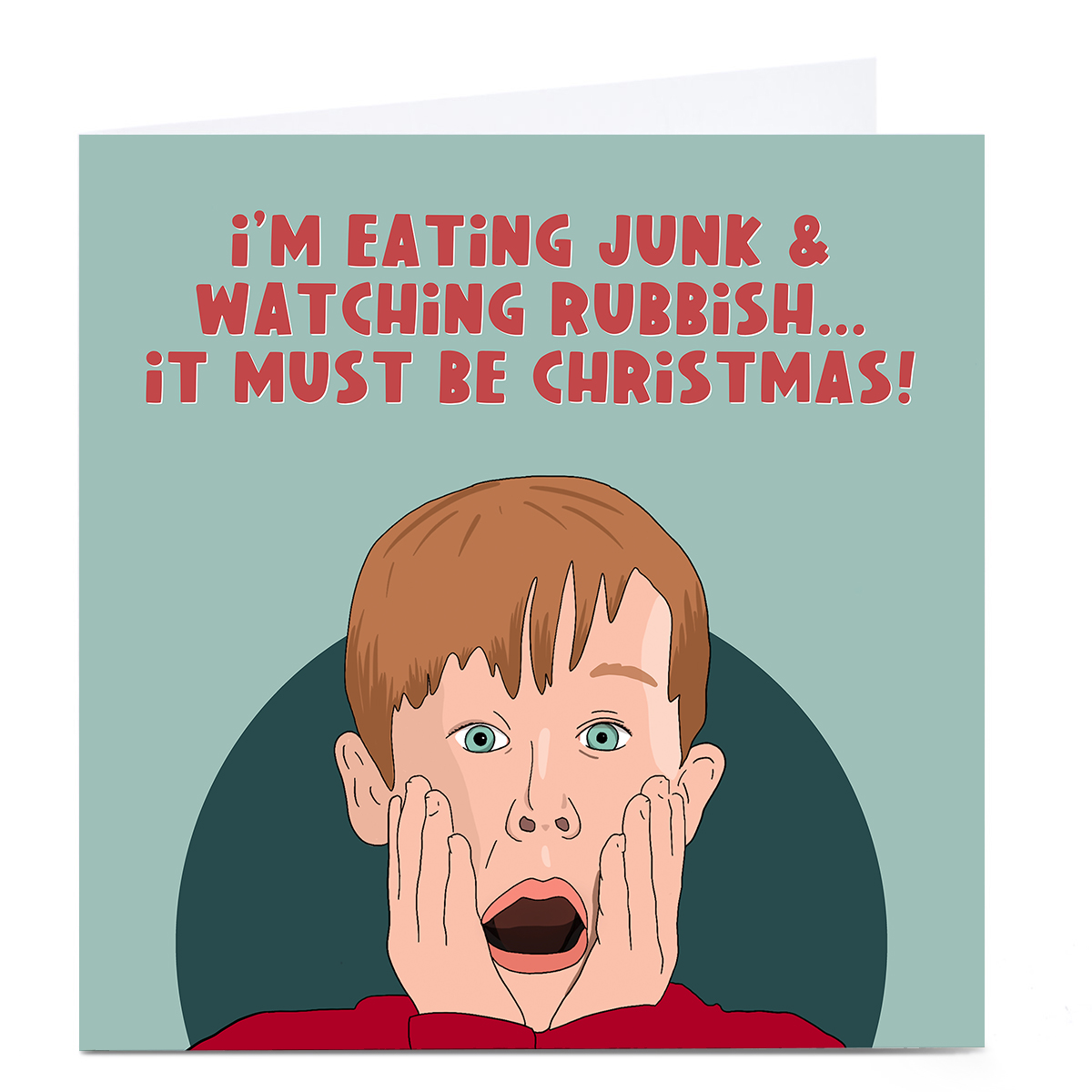 Personalised Phoebe Munger Christmas Card - Eating Junk
