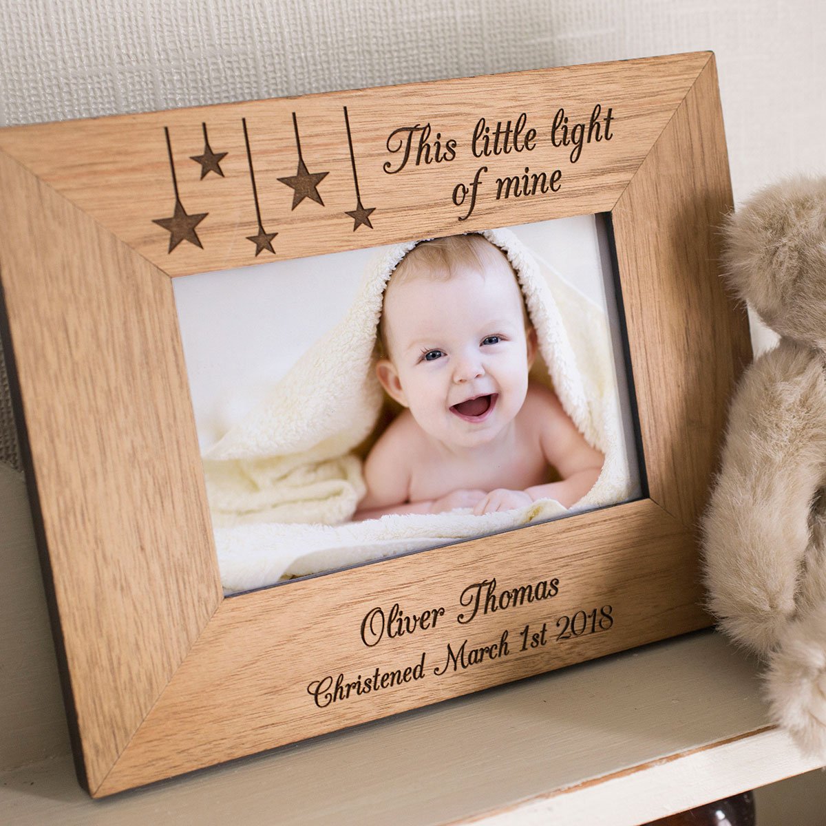 Personalised Engraved Wooden Photo Frame - Little Light Of Mine