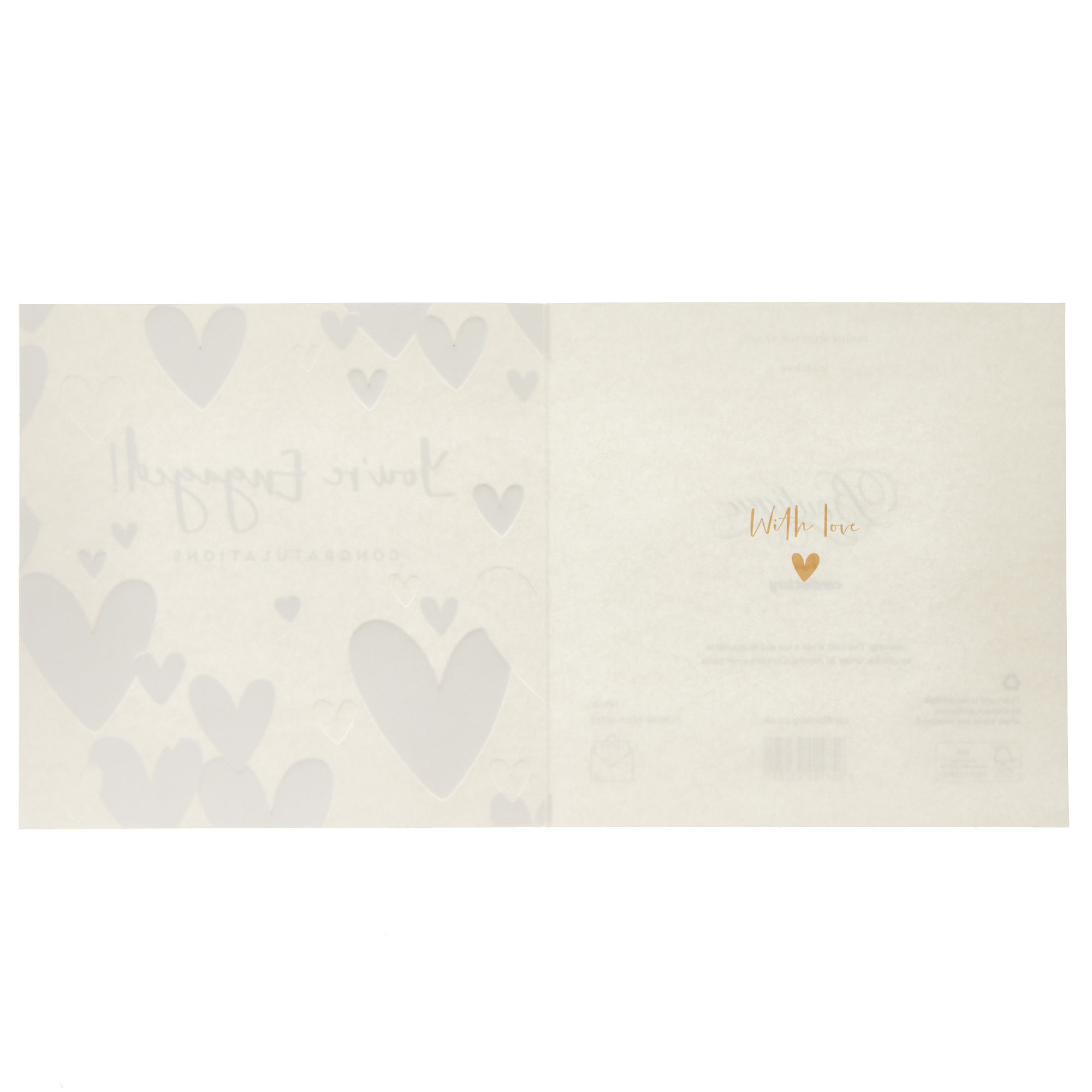 Gold Hearts Engagement Card