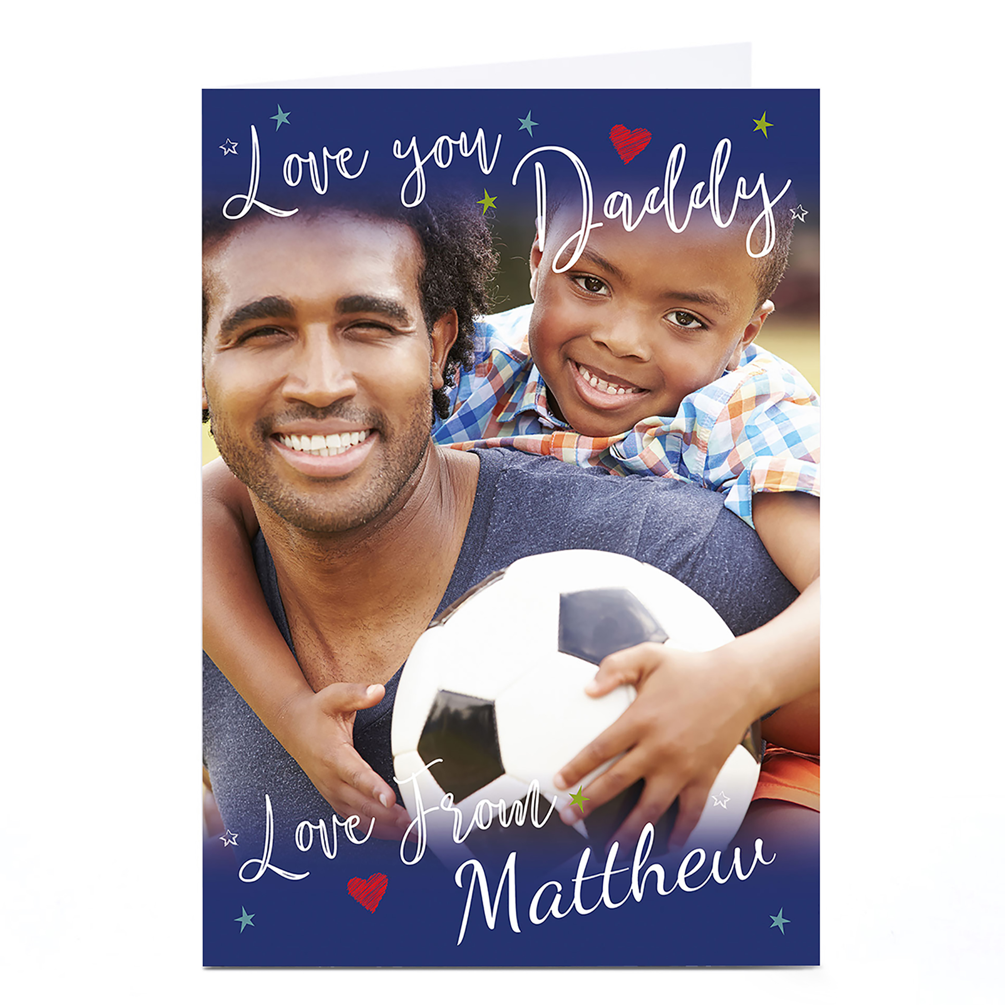 Photo Card - Navy Blue Love You Daddy