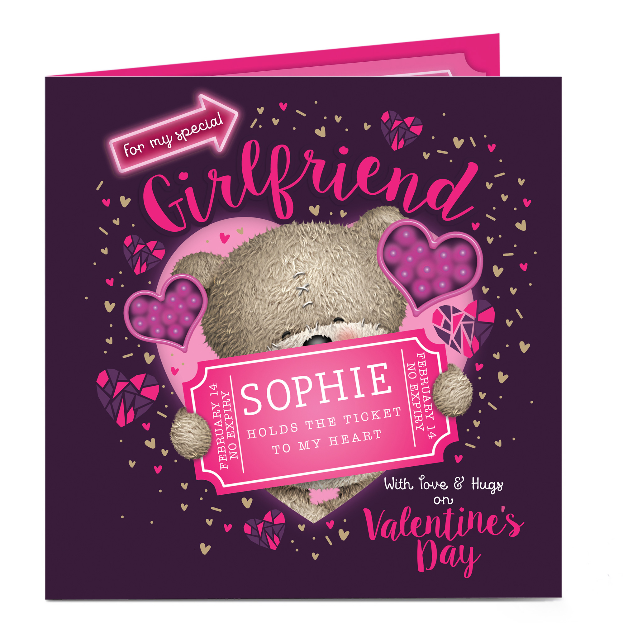 Personalised Valentine's Card - Ticket To My Heart Girlfriend