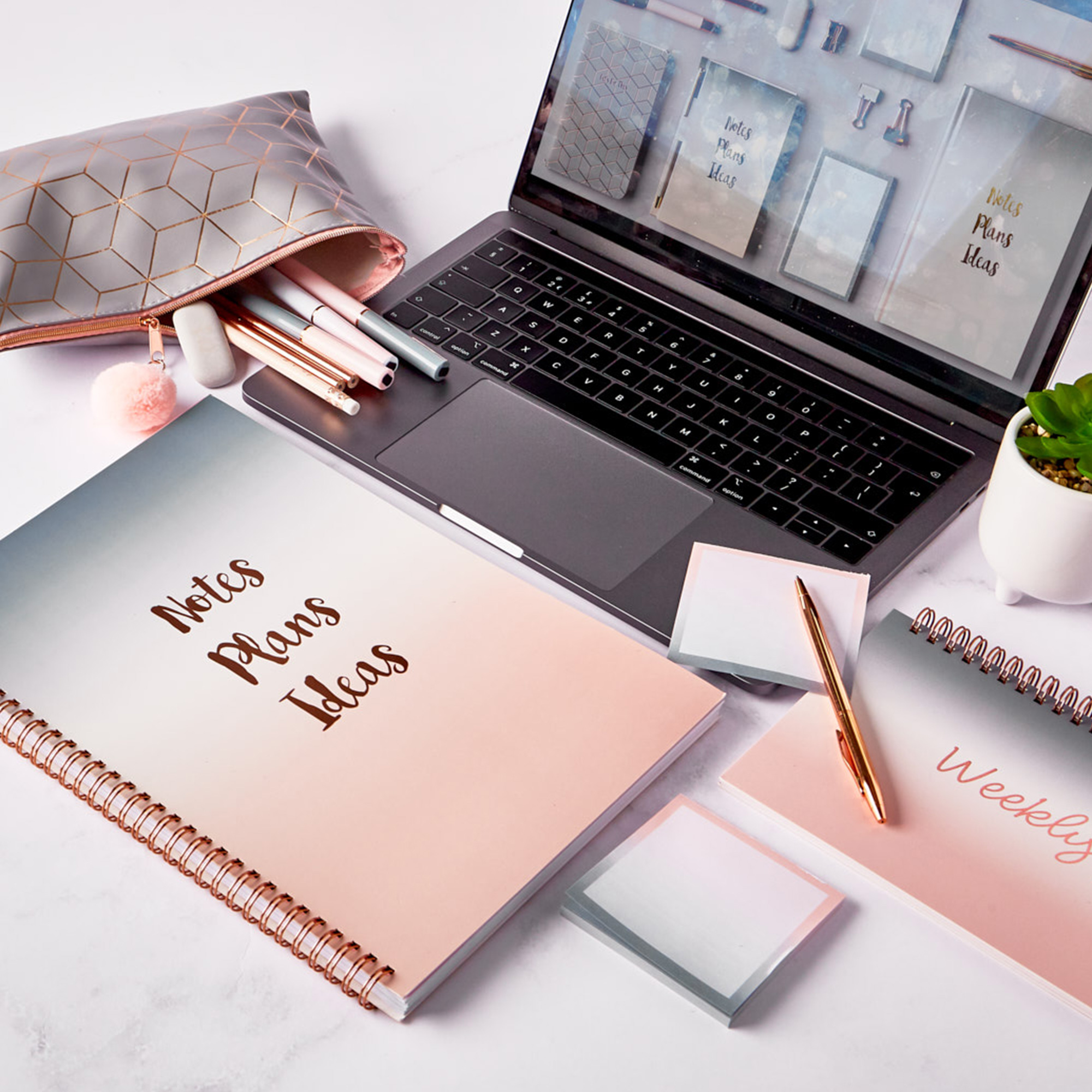 Rose Gold & Grey Ombre Stationery Range