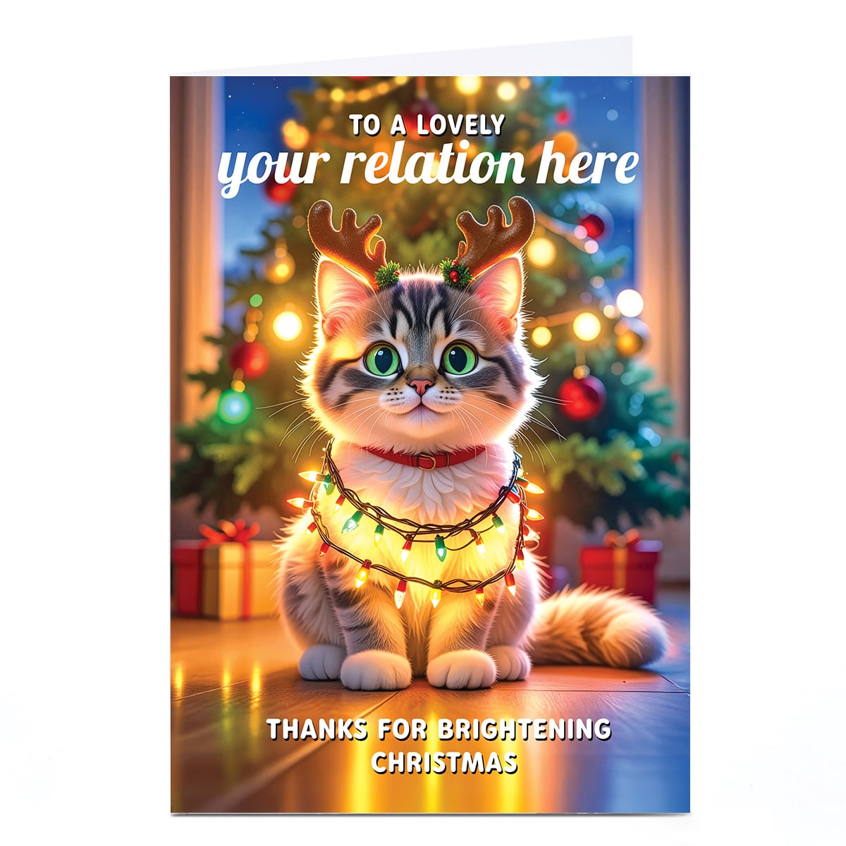 Personalised Zoo-per Duper Christmas Card - Thanks For Brightening Christmas