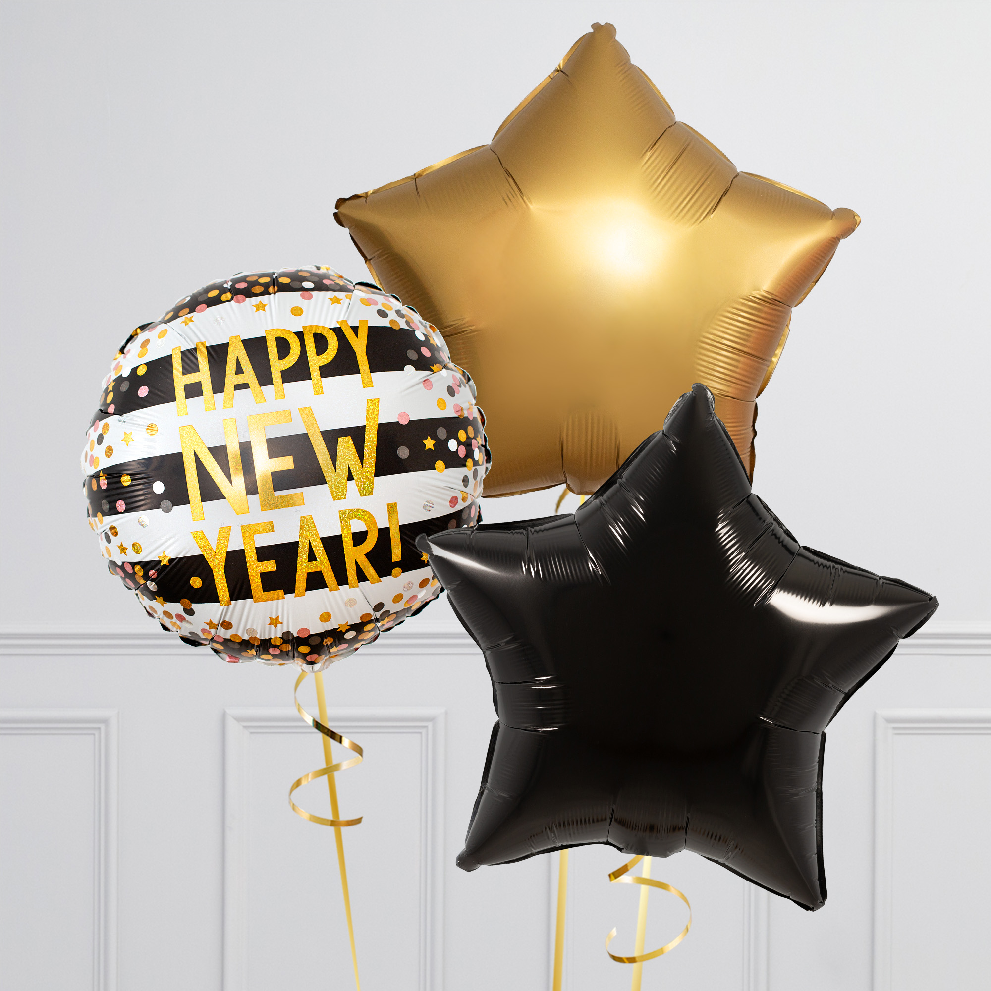 Happy New Year Bubbly Supershape & Foil Package - Delivered Inflated!