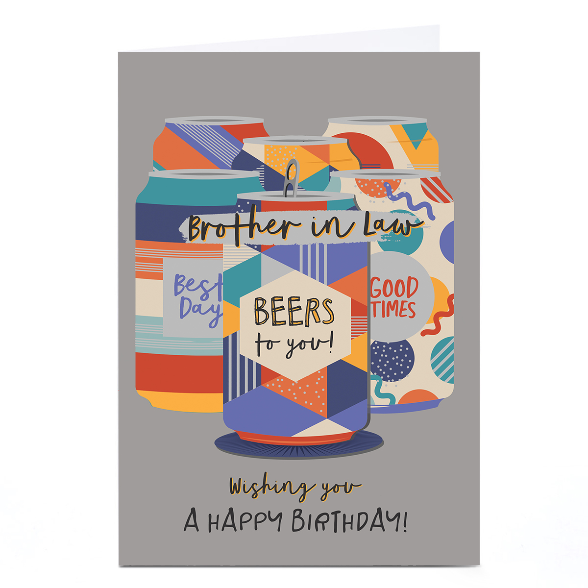Personalised Birthday Card - Birthday Beer Cans, Brother-in-Law