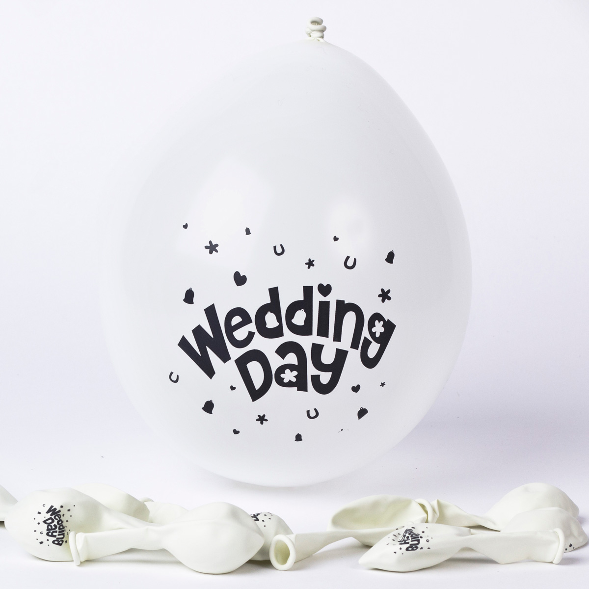 White Wedding Day Air-fill Latex Balloons - Pack Of 10