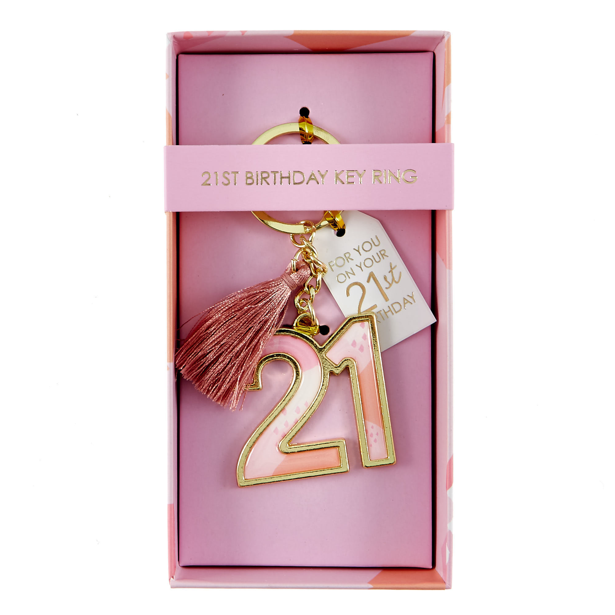 Pink 21st Birthday Keyring