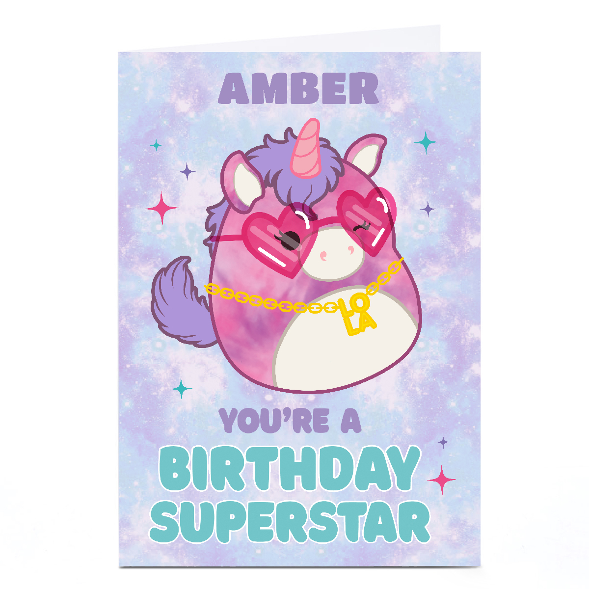 Personalised Squish Birthday Card - Birthday Superstar