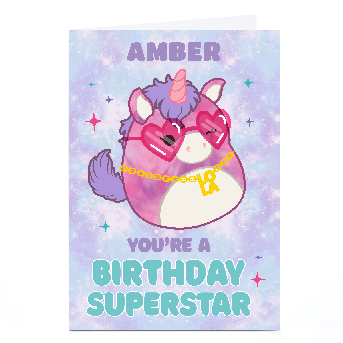 Personalised Squishmallows Birthday Card - Birthday Superstar