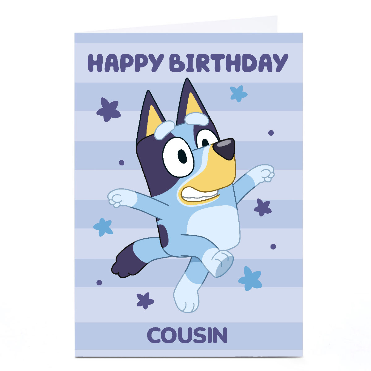 Personalised Birthday Card - Bluey Cousin Blue