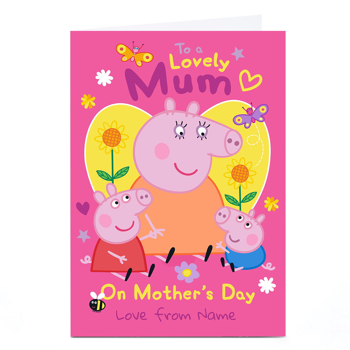 Personalised Peppa Pig Mother's Day Card - To a Lovely Mum