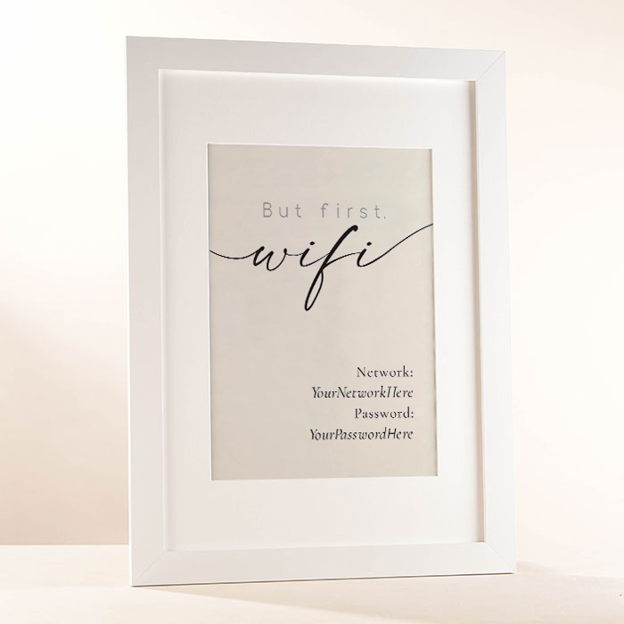 Personalised But First, Wifi Framed Print