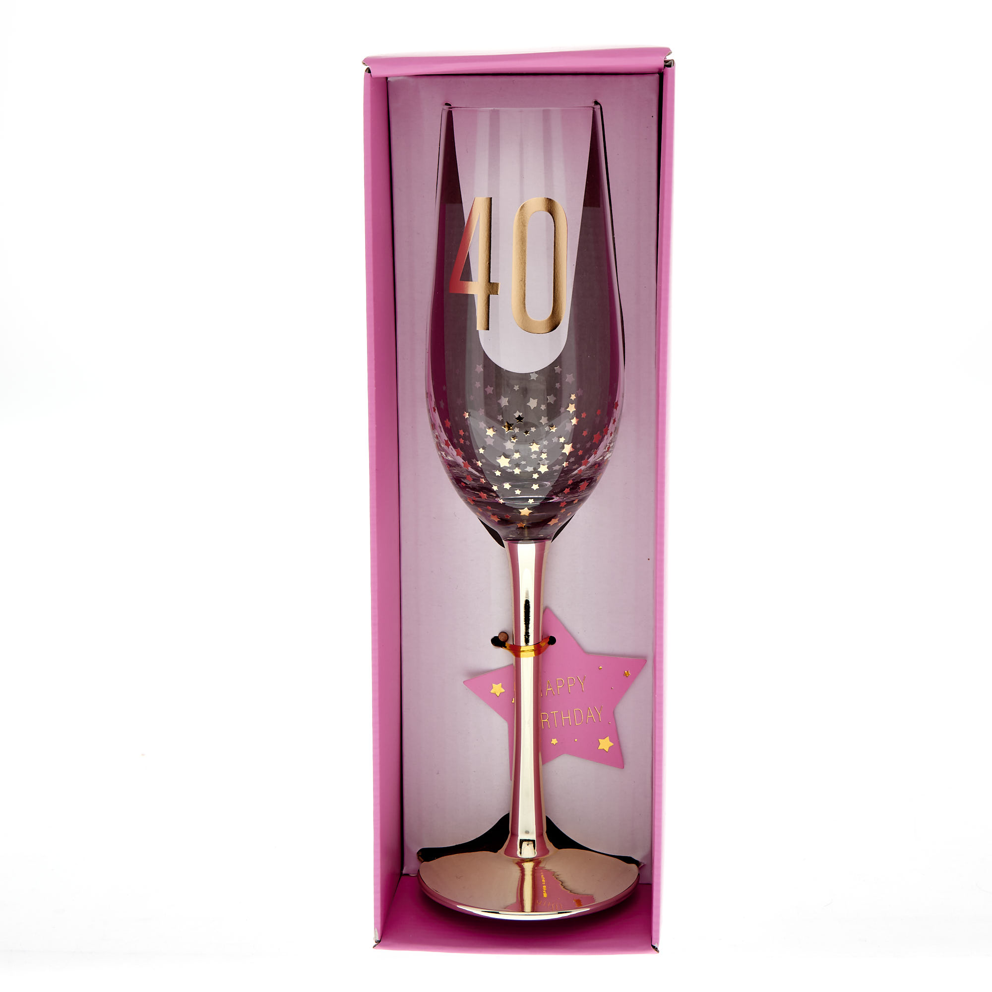 40th Birthday Gold Stars Champagne Flute