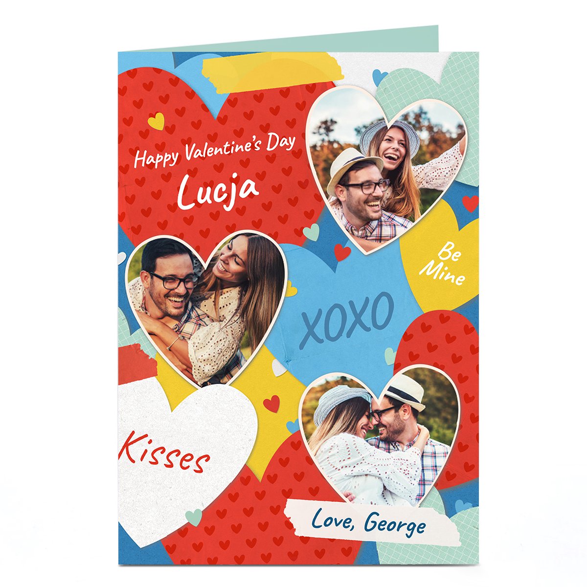 Photo Valentine's Day Card - Hearts & Kisses