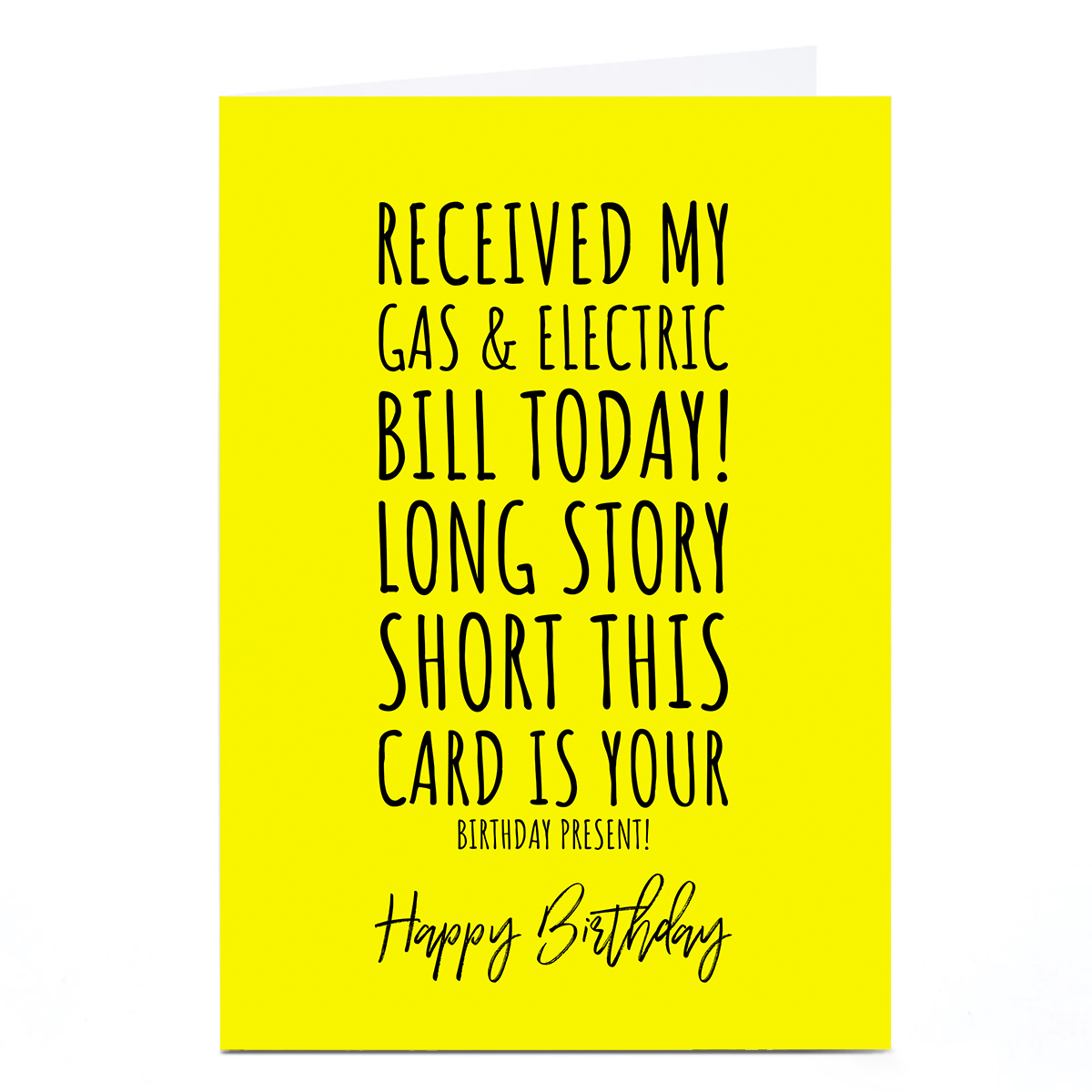 Personalised Punk Birthday Card - Gas & Electric