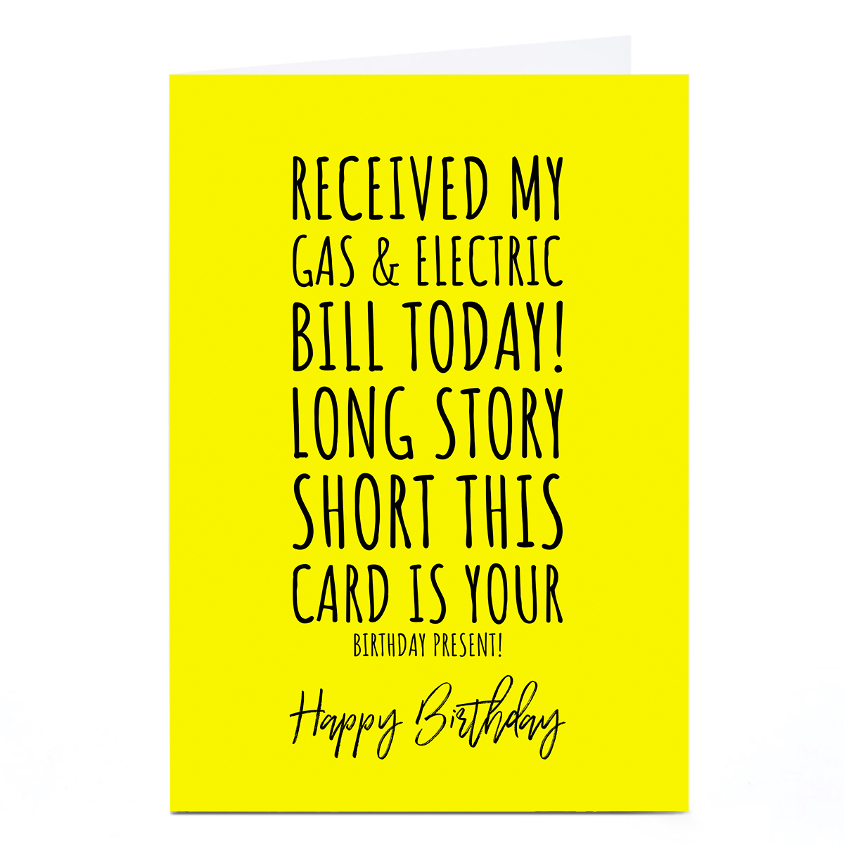 Personalised Punk Birthday Card - Gas & Electric