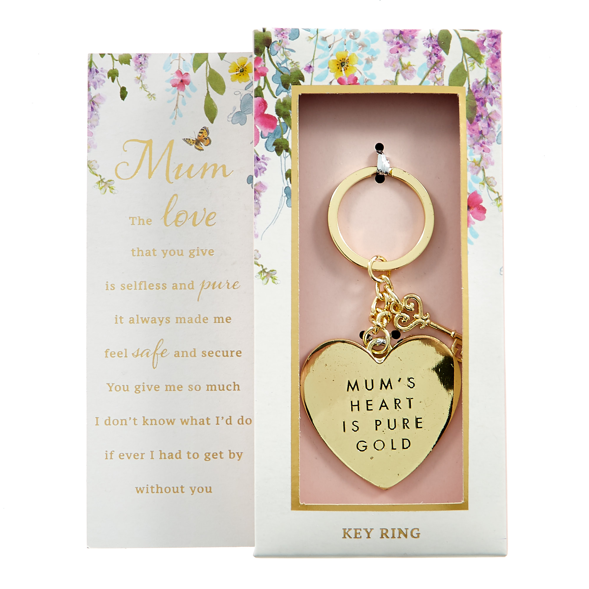 Sentimental Mum Heart-Shaped Keyring