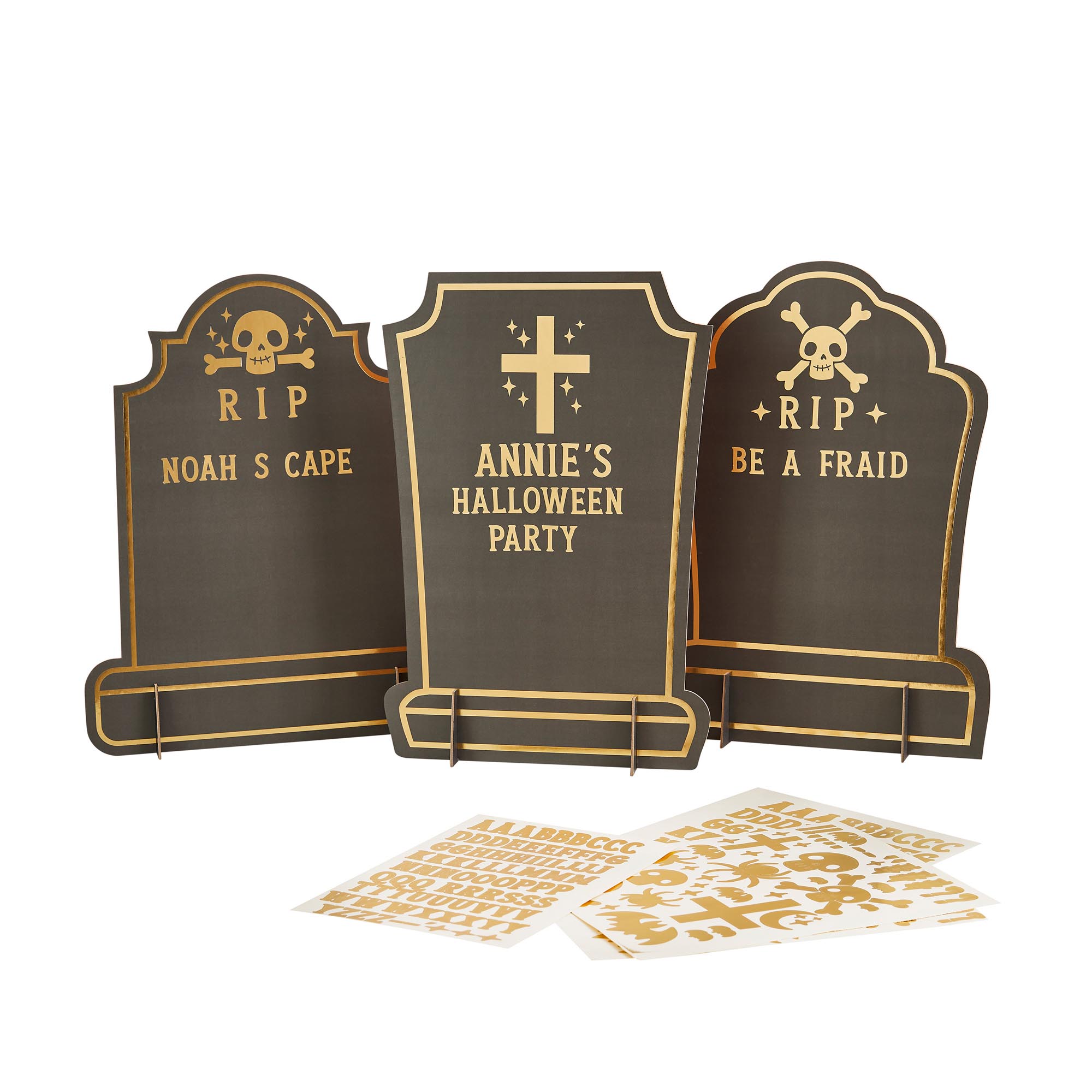 Gravestone Customisable Signs - Pack of 3