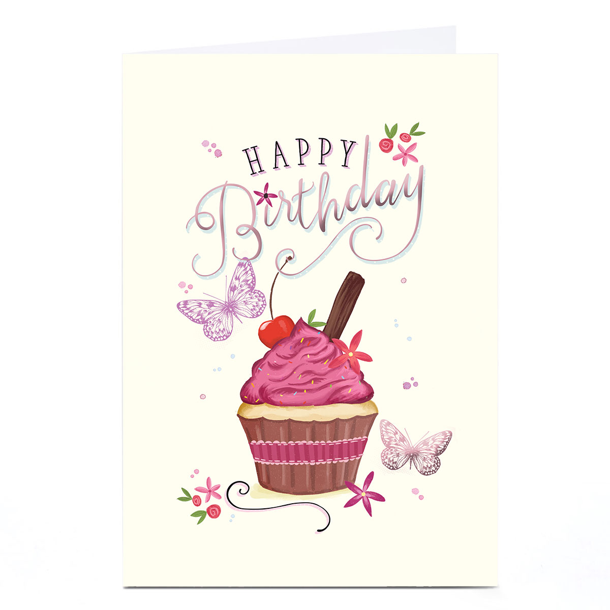 Personalised Birthday Card - Happy Birthday Cupcake