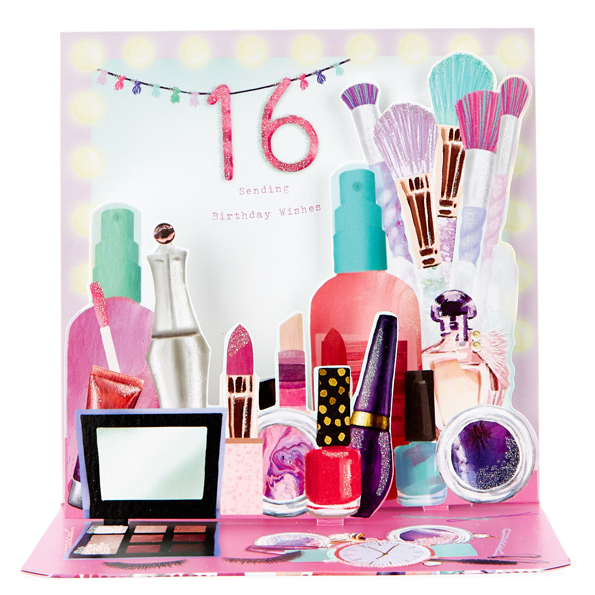 Boutique Collection Pop-Up 16th Birthday Card - Makeup